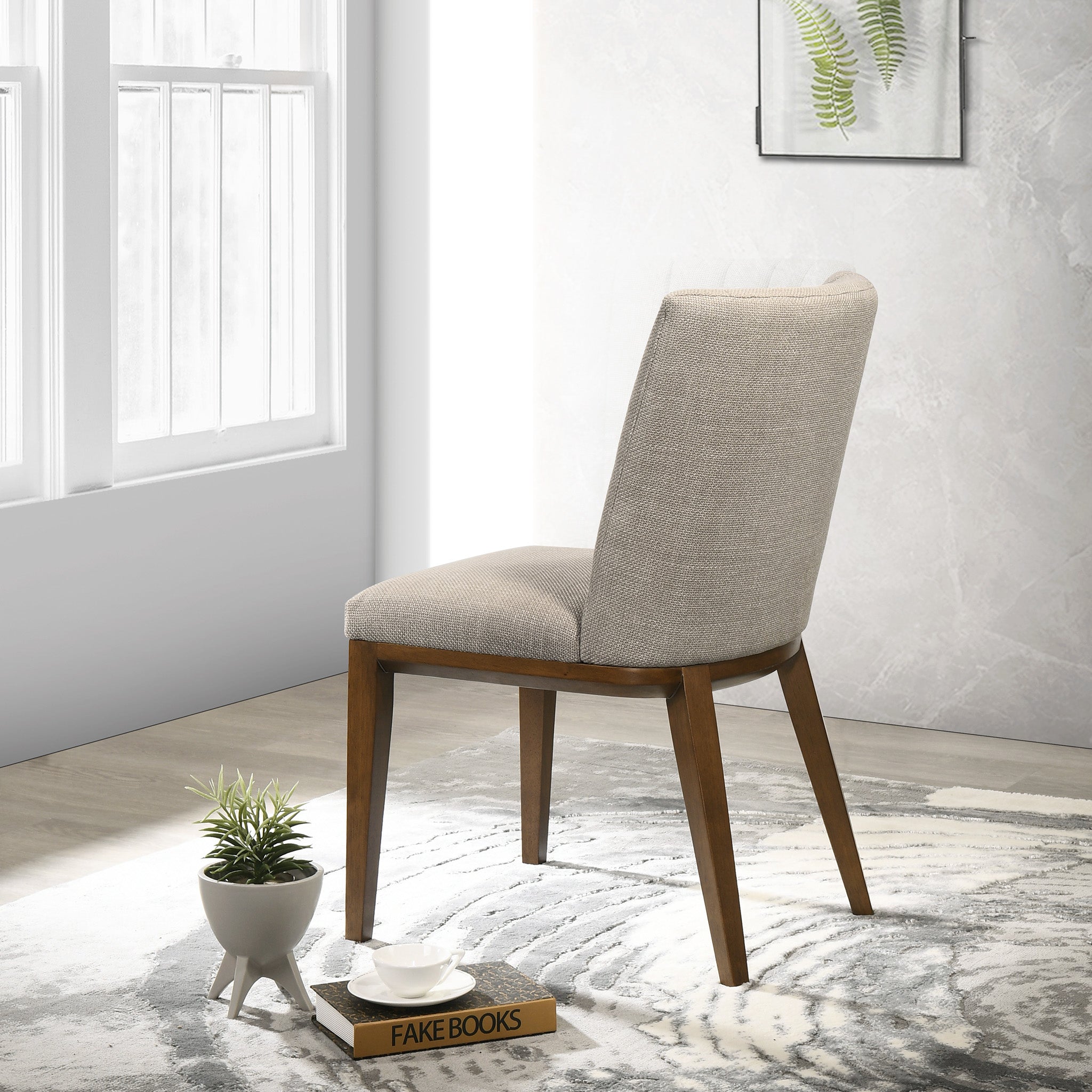 Elm Cream Fabric Dining Chair - Set of 2