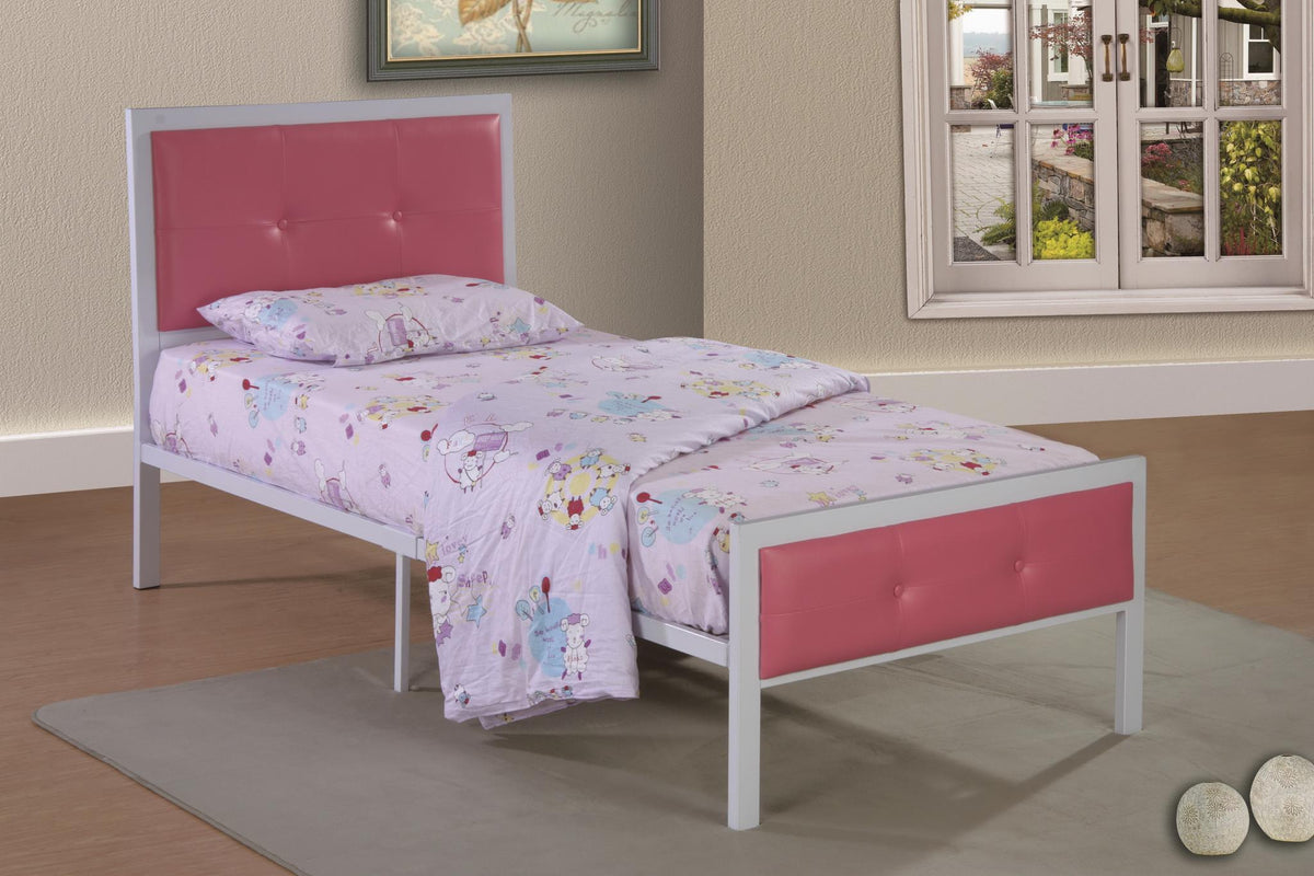 Pink Padded Metal Bed (Twin & Full)