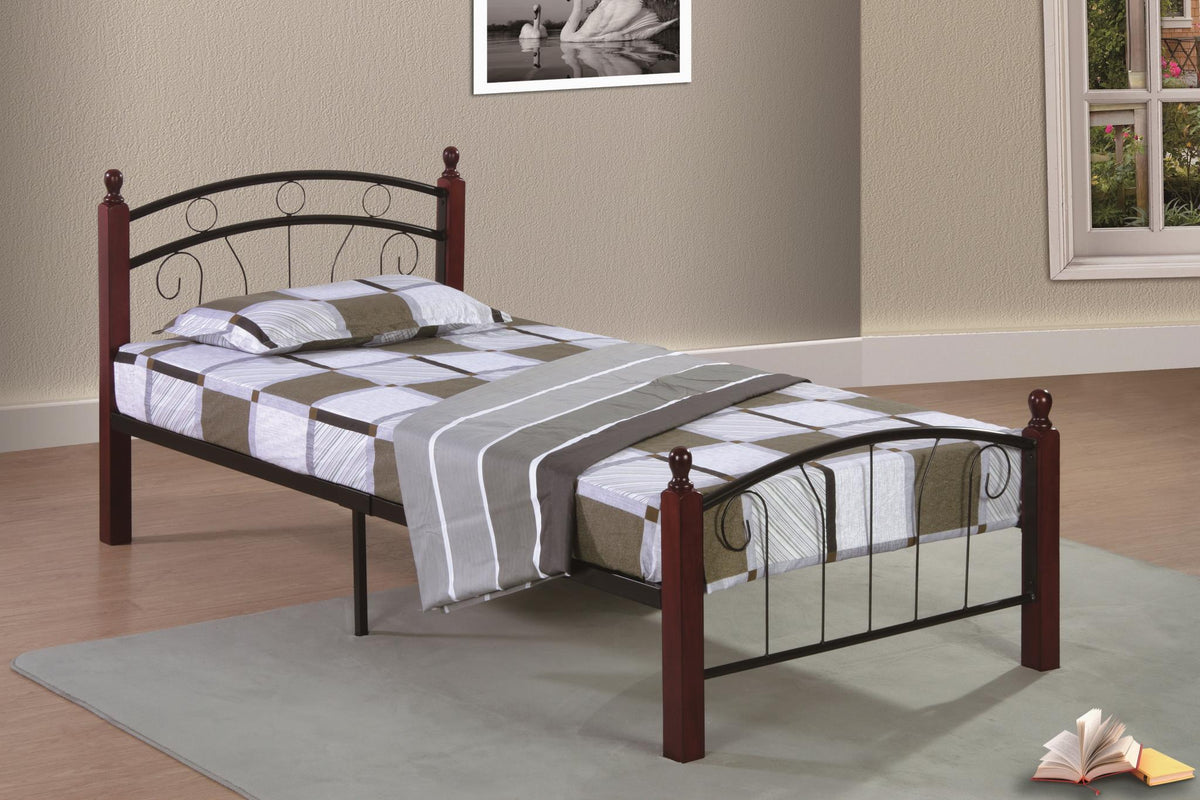 Cherry Post Metal Bed (Twin & Full)