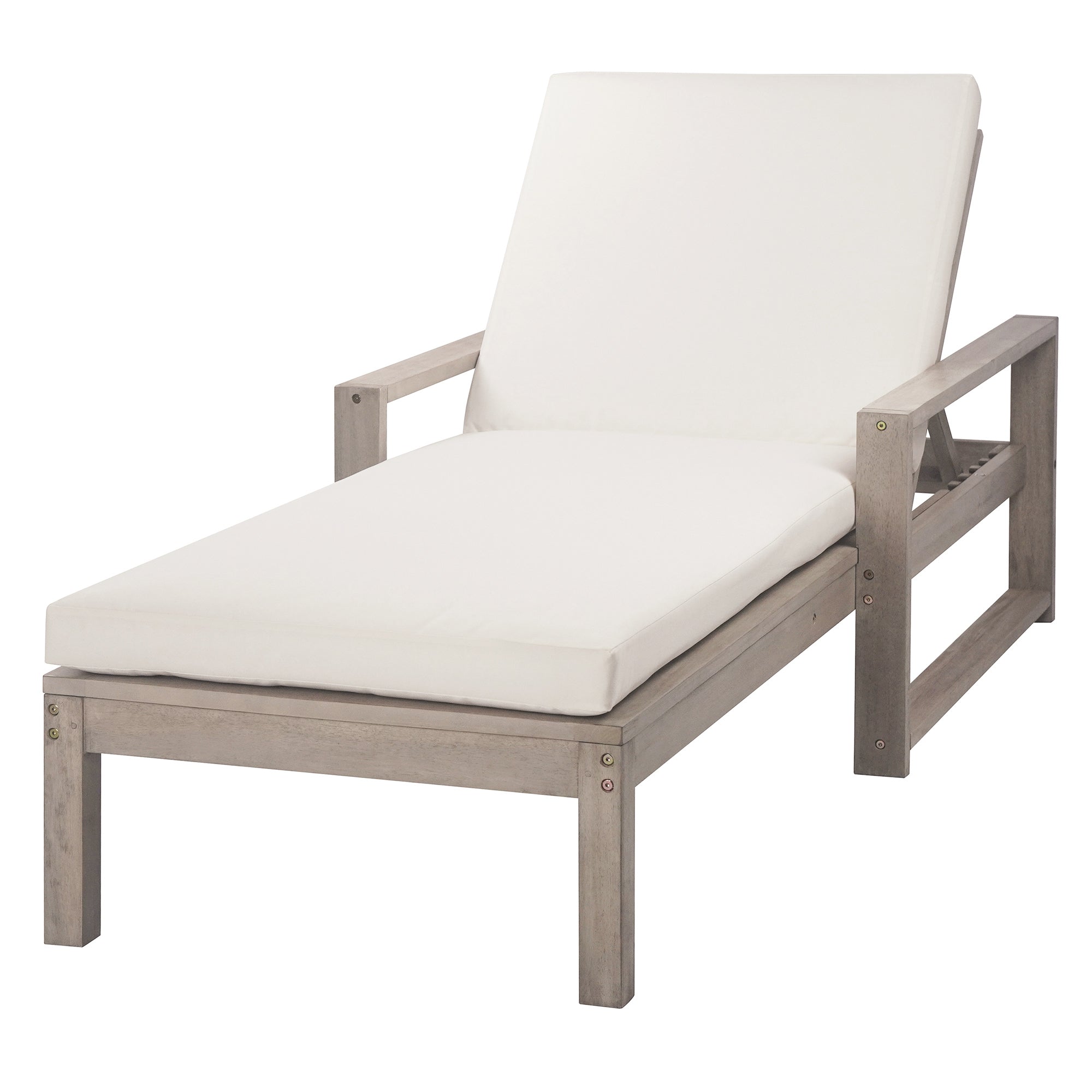 Trexm Outdoor Chaise Lounge Set Adjustable Back - Gray