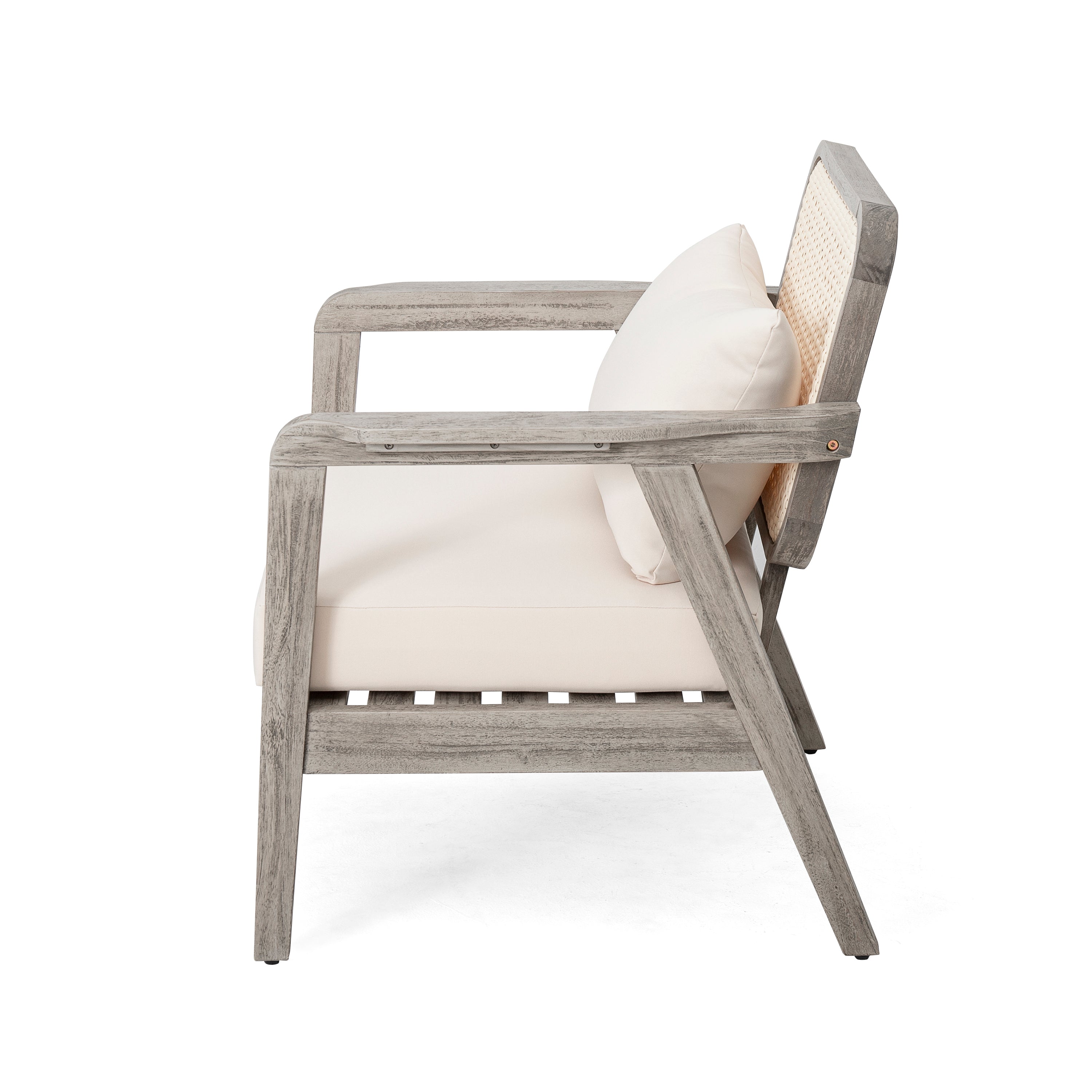 Outdoor Club Chair Cushioned Seating - Light Gray