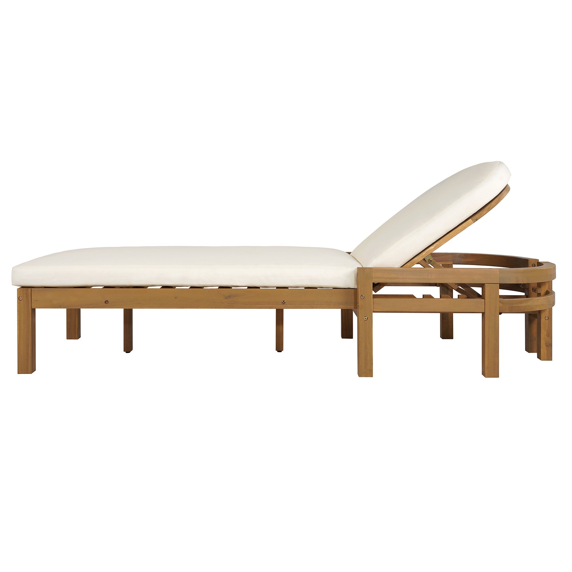 Trexm Outdoor Chaise Lounge Adjustable Back