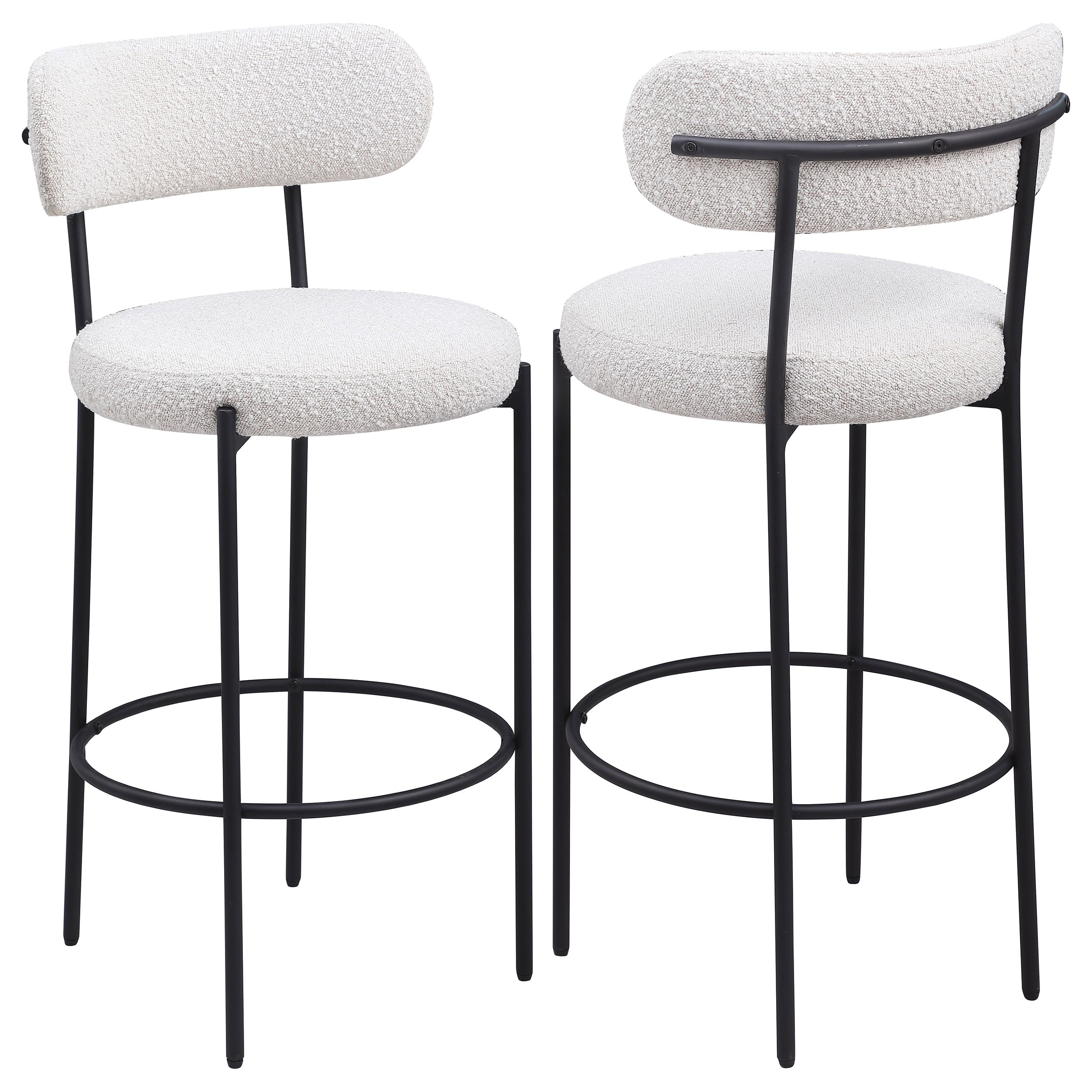 Viola Cream Boucle Upholstered Bar Chair (Set of 2)