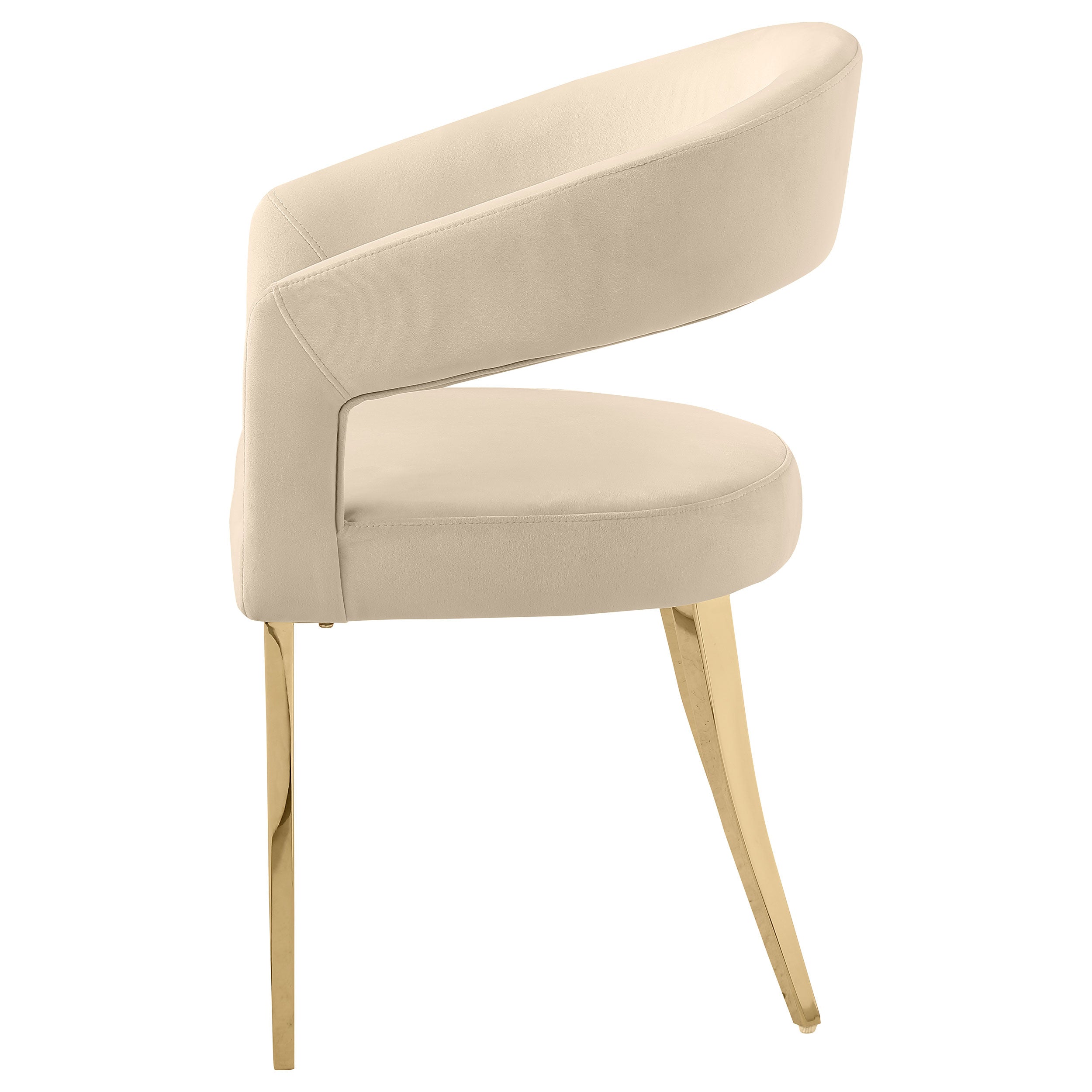 Galiano Beige Velvet Upholstered Dining Arm Chair (Set of 2)