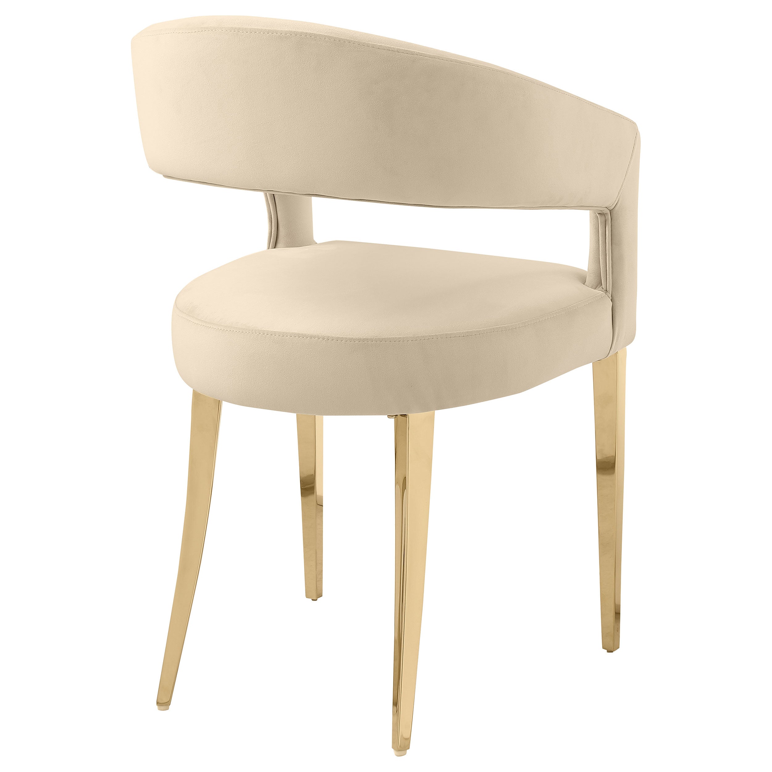 Galiano Beige Velvet Upholstered Dining Arm Chair (Set of 2)