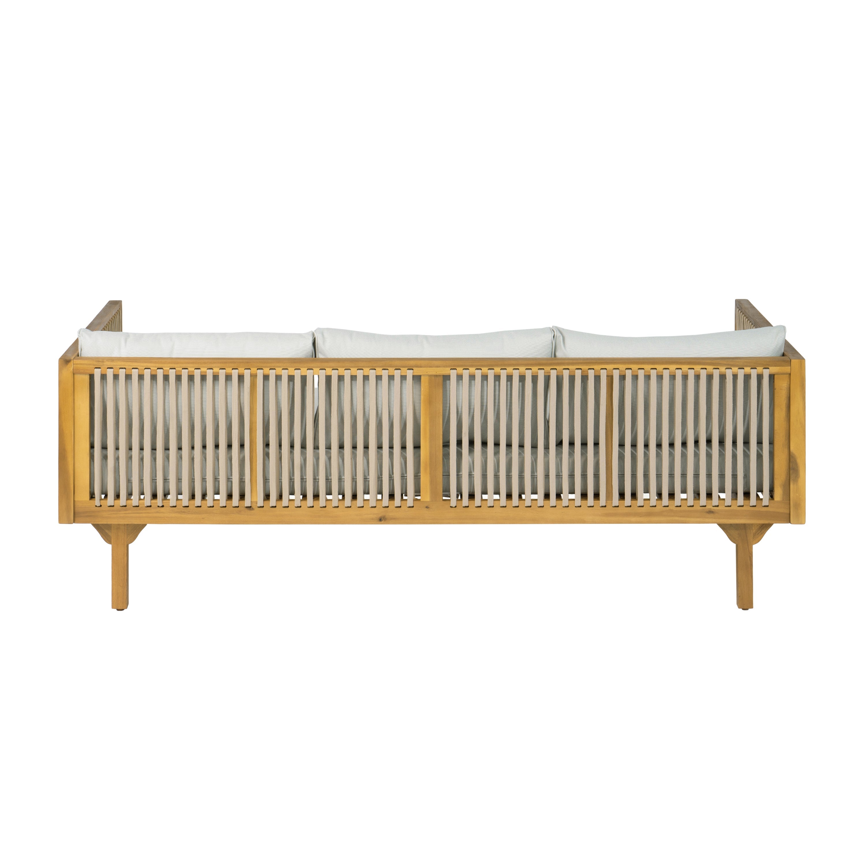 Outdoor Coffee Table Water-Resistant Cushions - Light Brown