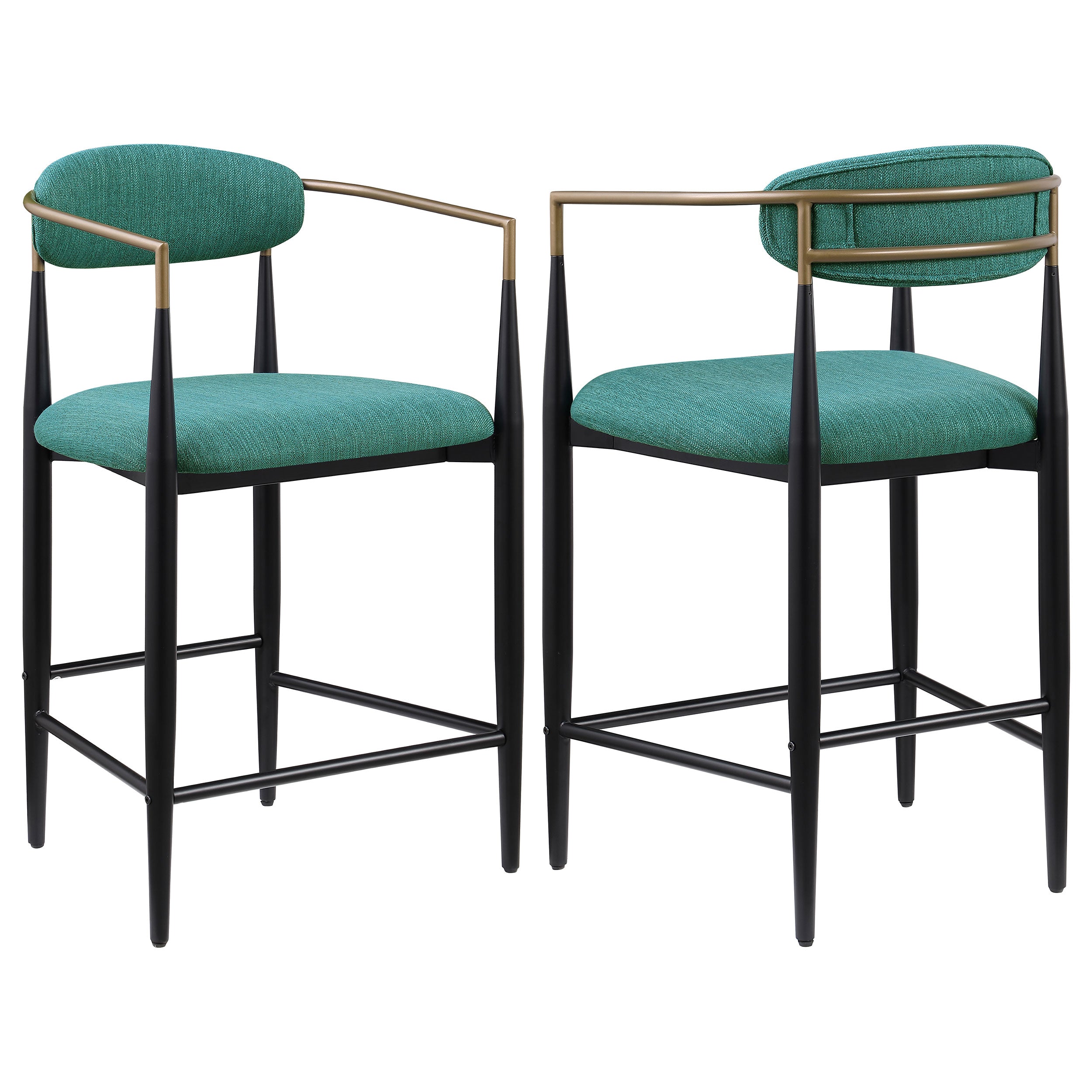 Tina Green Fabric Upholstered Bar Chair (Set of 2)
