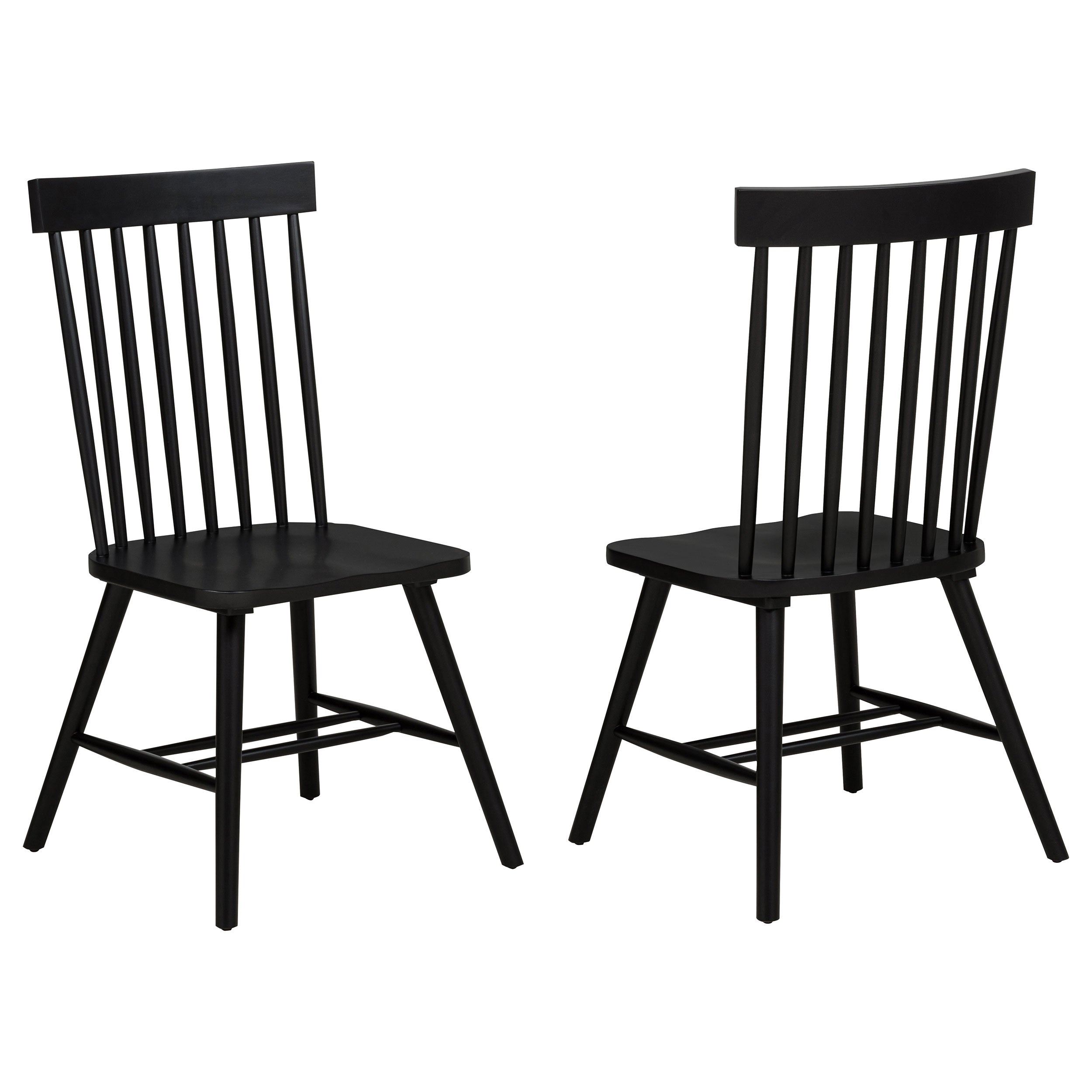 Andrews Windsor Spindle Back Black Dining Side Chair - Set of 2