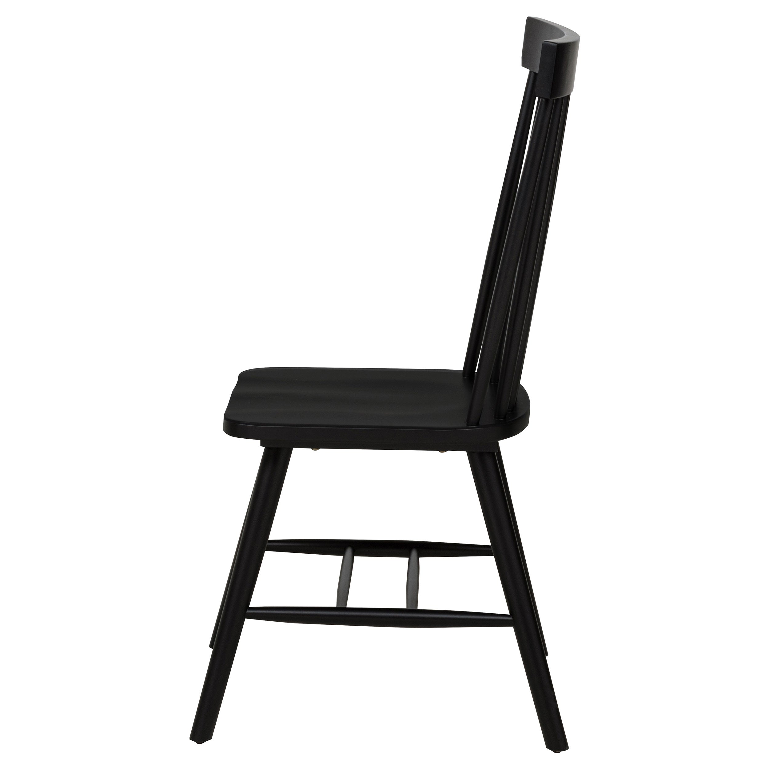 Andrews Windsor Spindle Back Black Dining Side Chair - Set of 2
