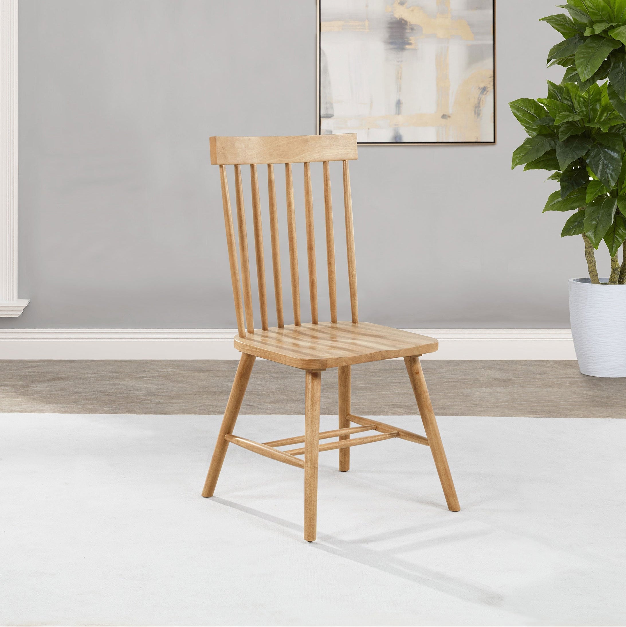 Andrews Windsor Spindle Back Light Ash Dining Side Chair (Set of 2)