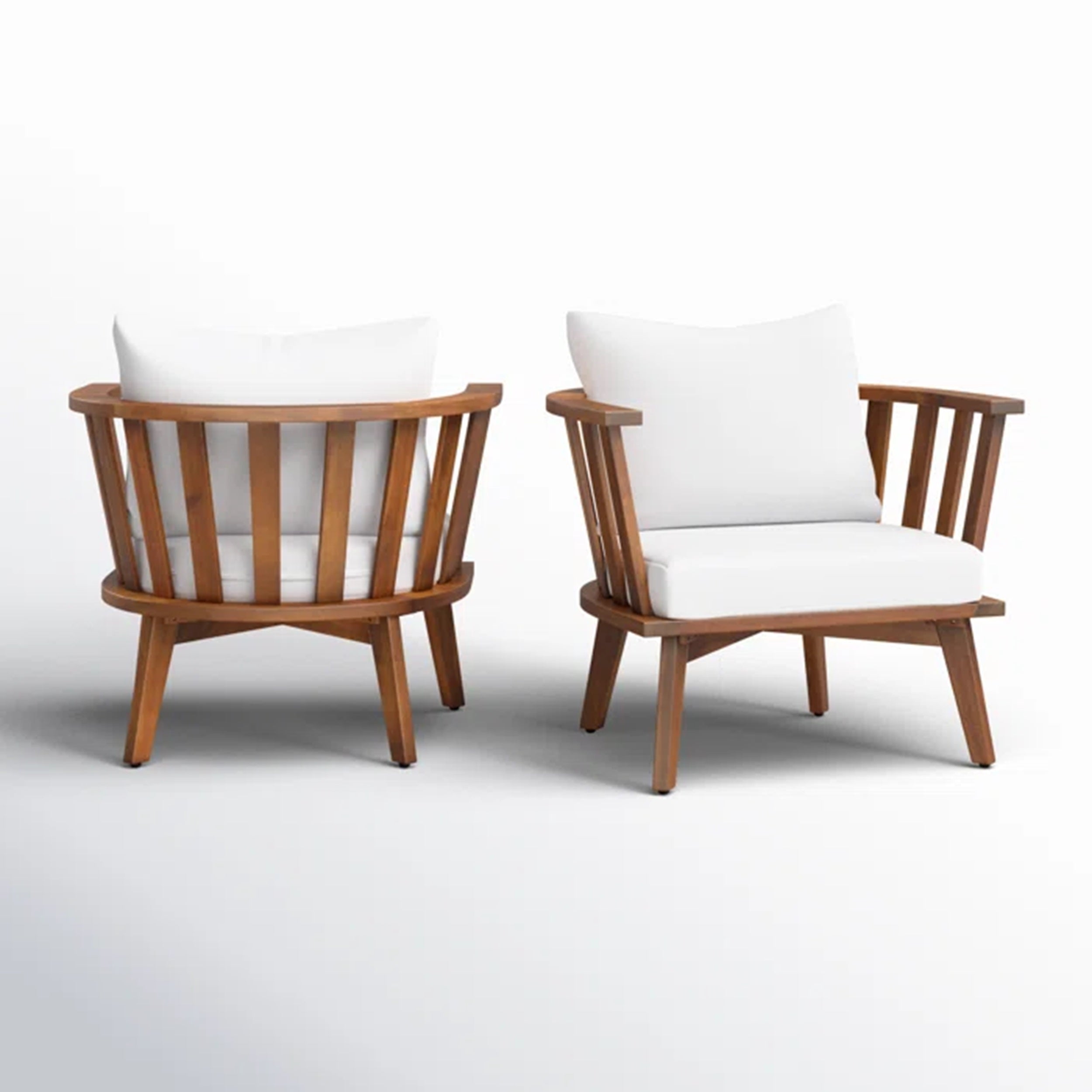 Outdoor Club Chair Cushioned Seating - Teak