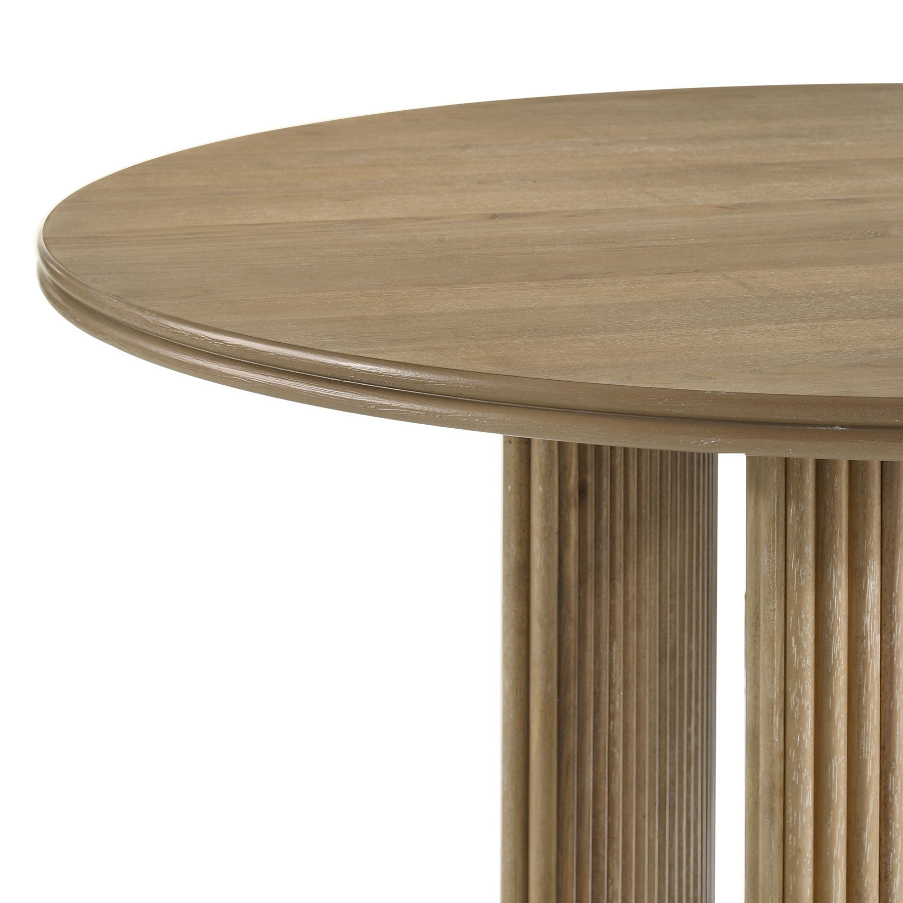 Adina Round Wood Coffee Table Distressed Light Brown