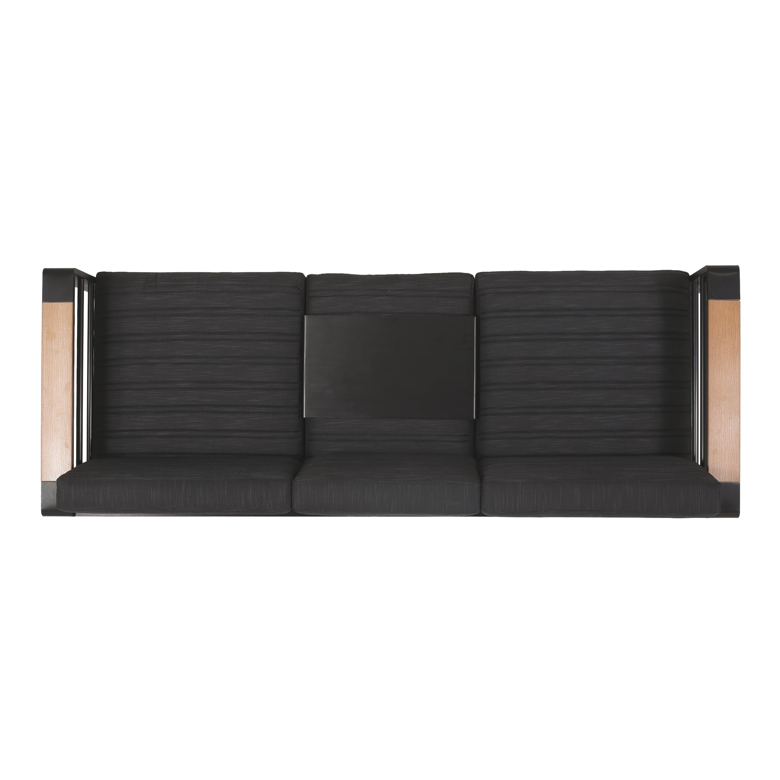 Giovanna Outdoor 3-Seater Sofa Cushioned Seating - Black
