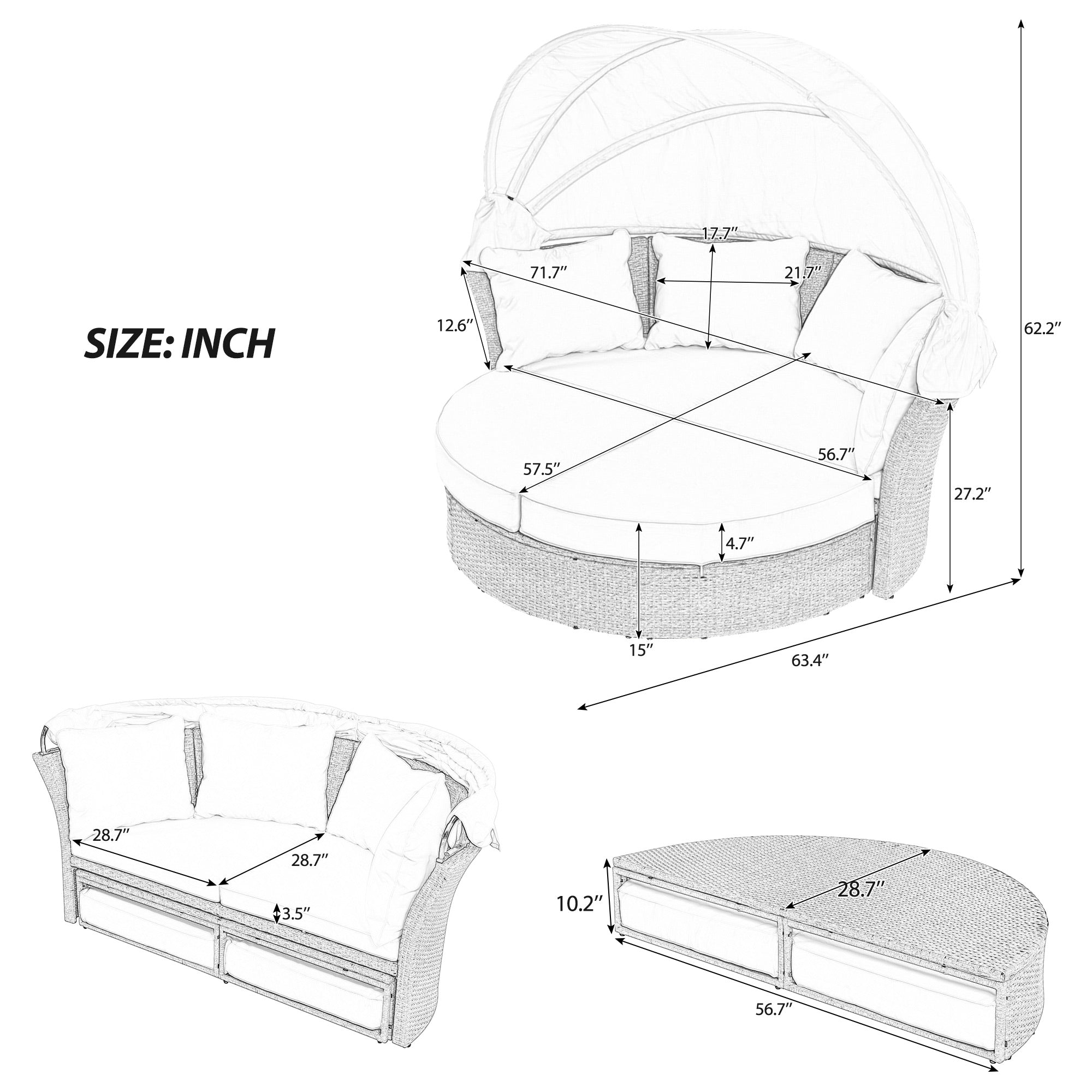 Daybed Outdoor Canopy Daybed Canopy Design - Beige