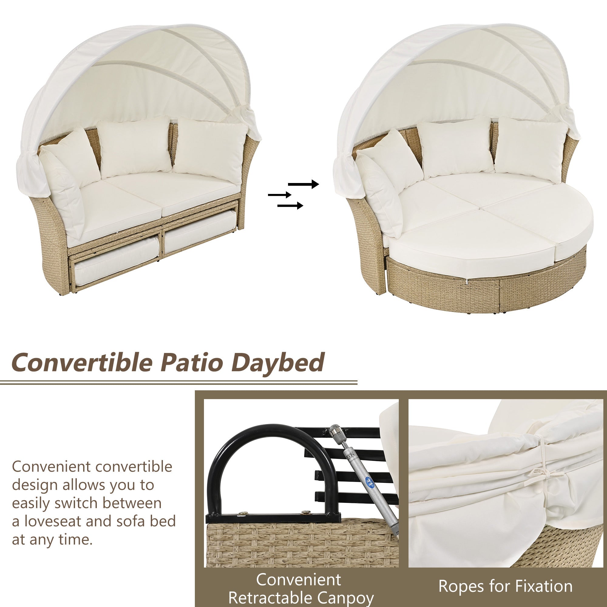 Daybed Outdoor Canopy Daybed Canopy Design - Beige