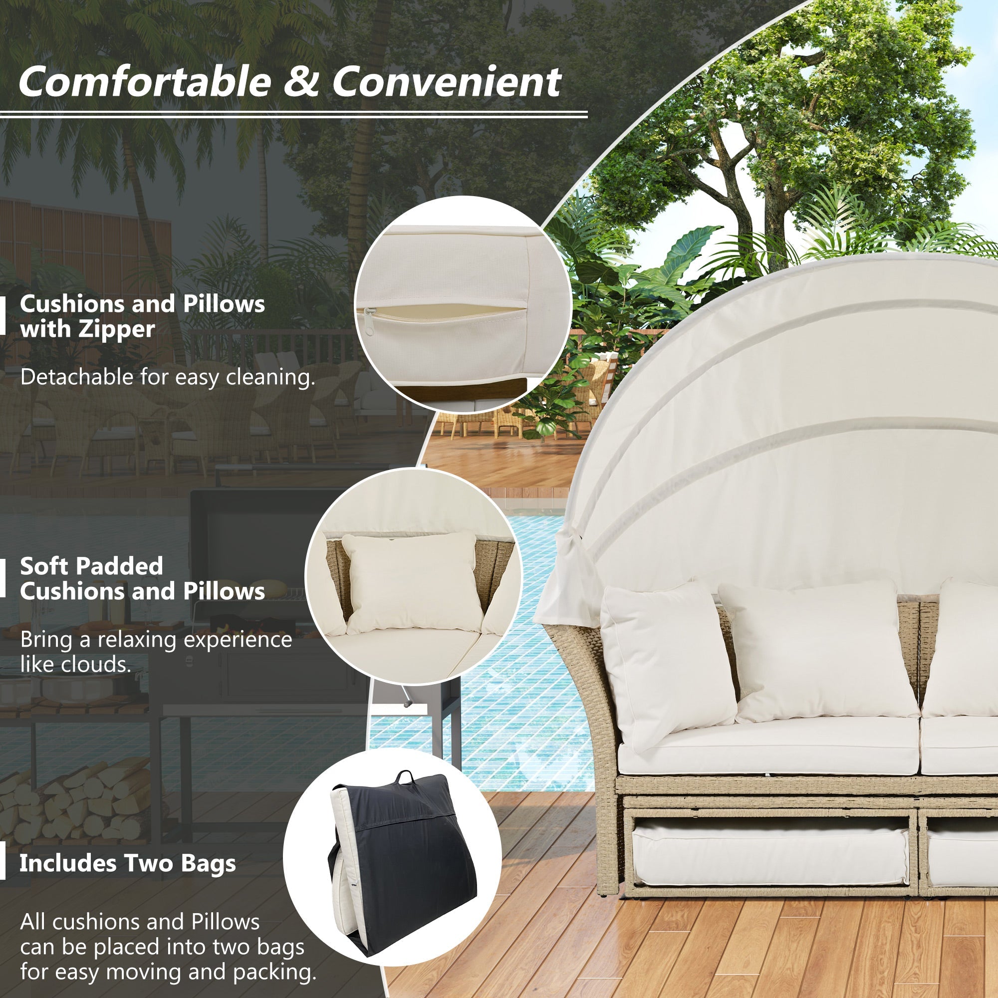 Daybed Outdoor Canopy Daybed Canopy Design - Beige