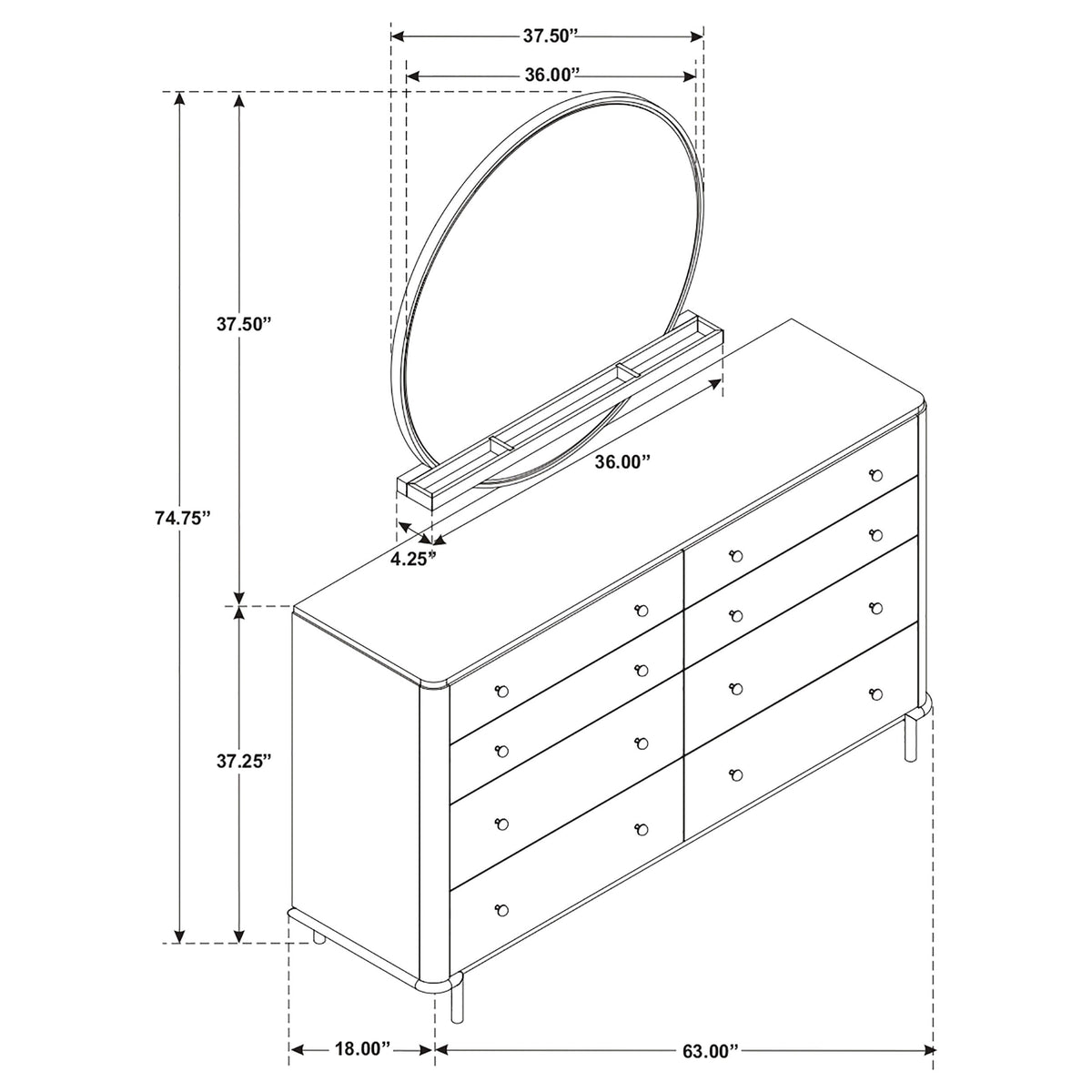 Arini Dresser with Mirrors