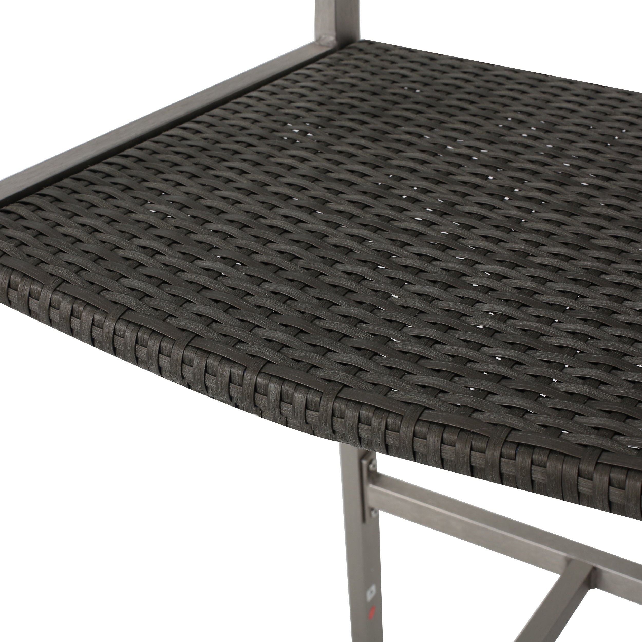 Rust-Proof Outdoor Bar Stool Rattan Frame - Silver