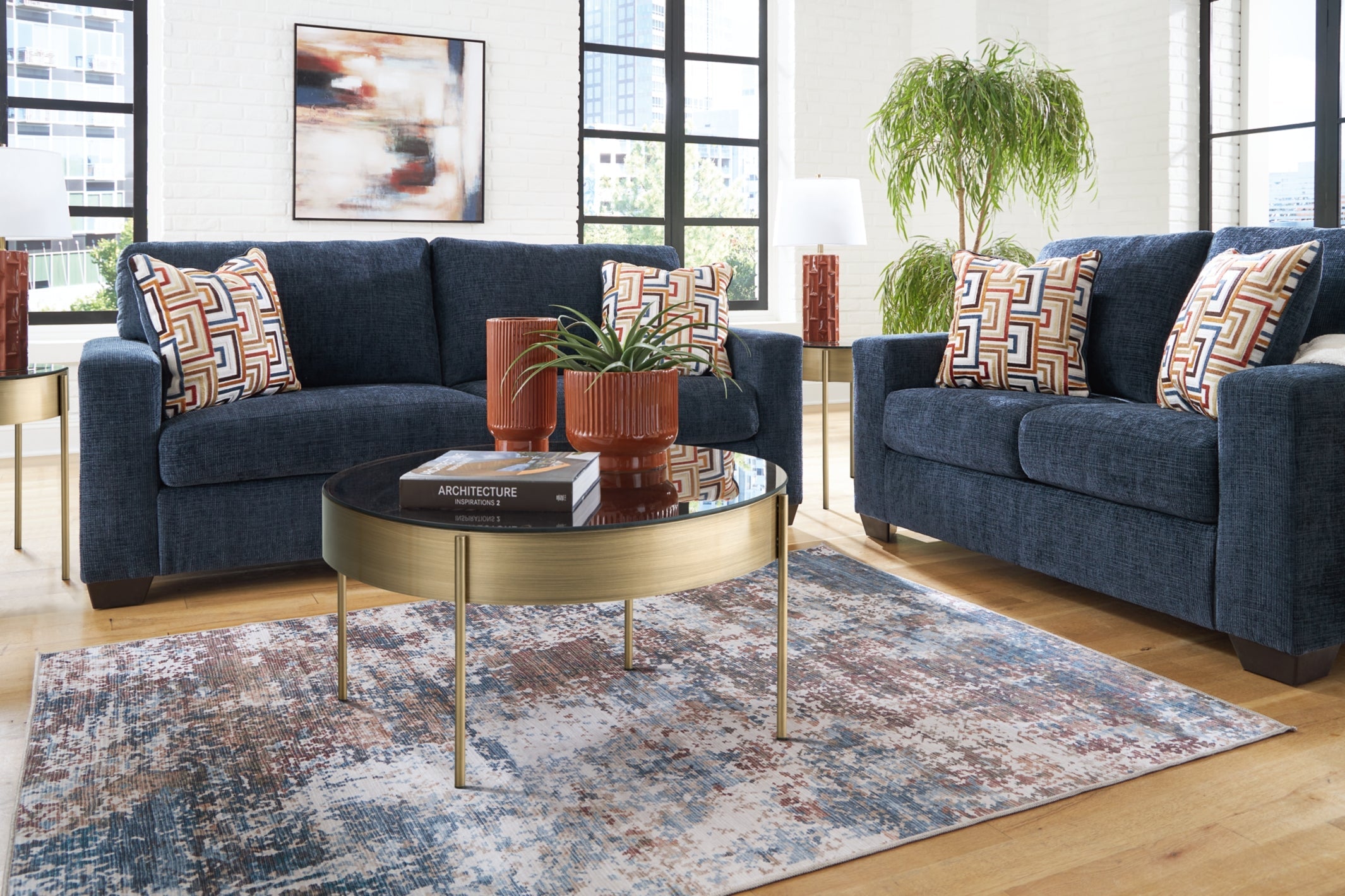 Aviemore Sofa and Loveseat - Navy