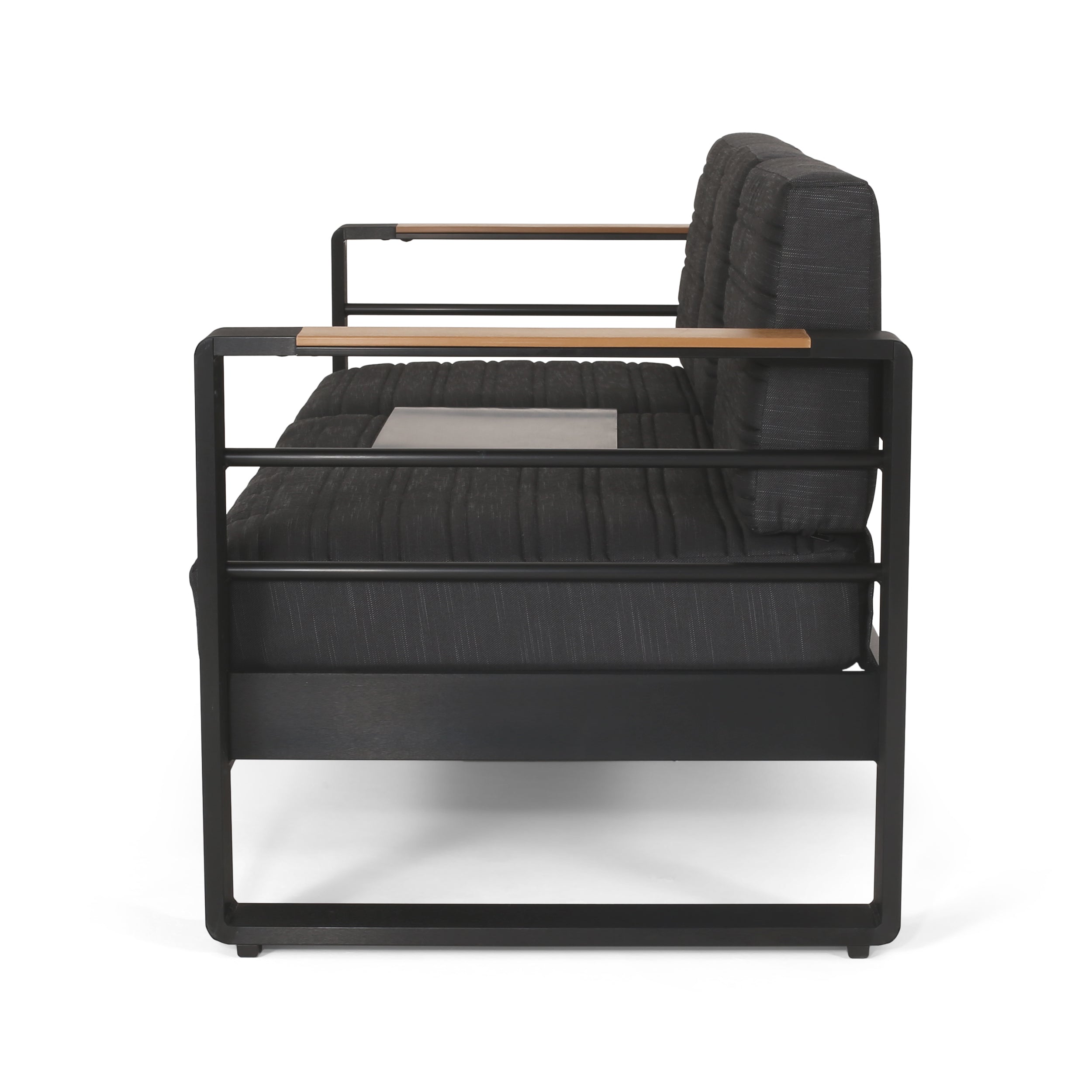 Giovanna Outdoor 3-Seater Sofa Cushioned Seating - Black