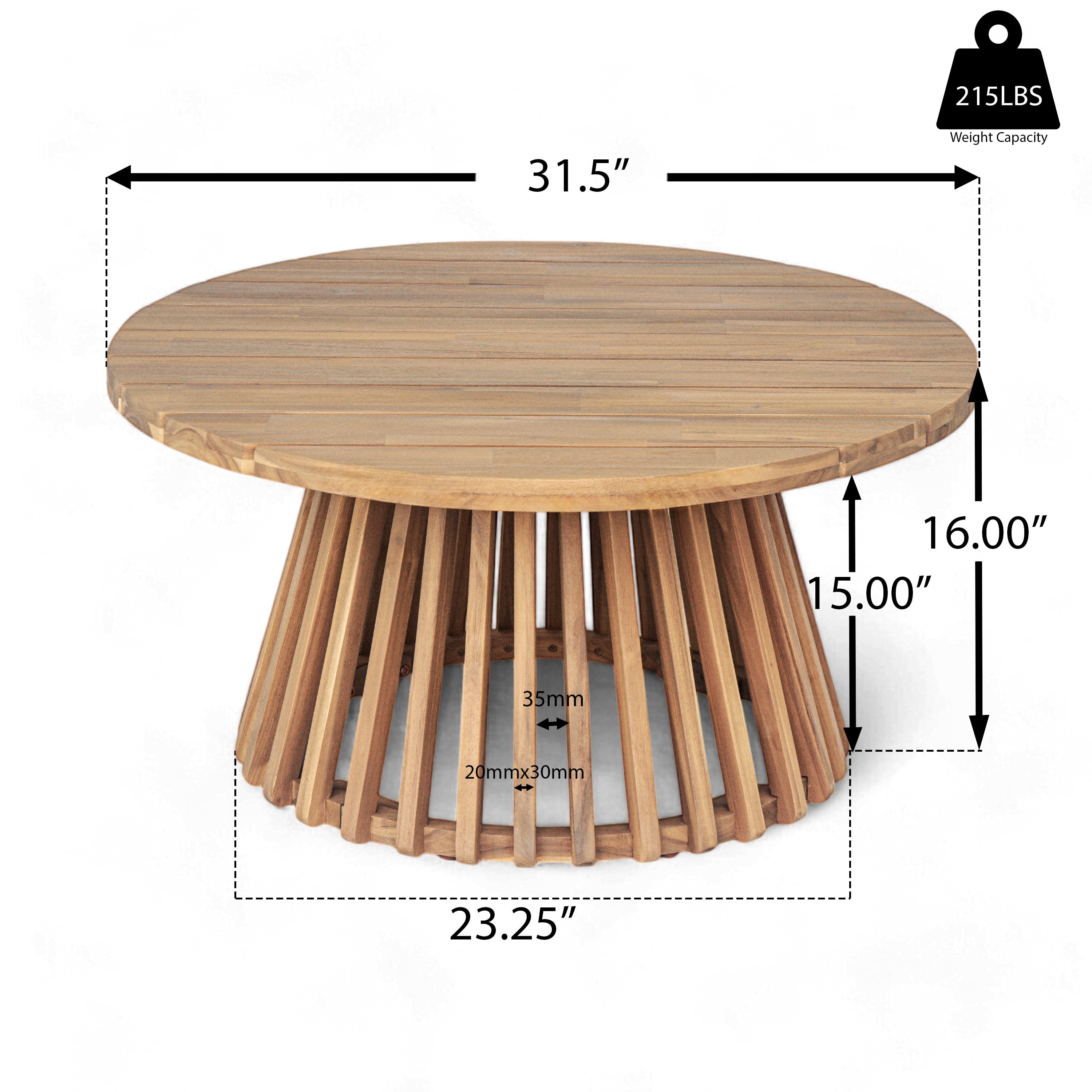 Coffee Outdoor Coffee Table Acacia Wood