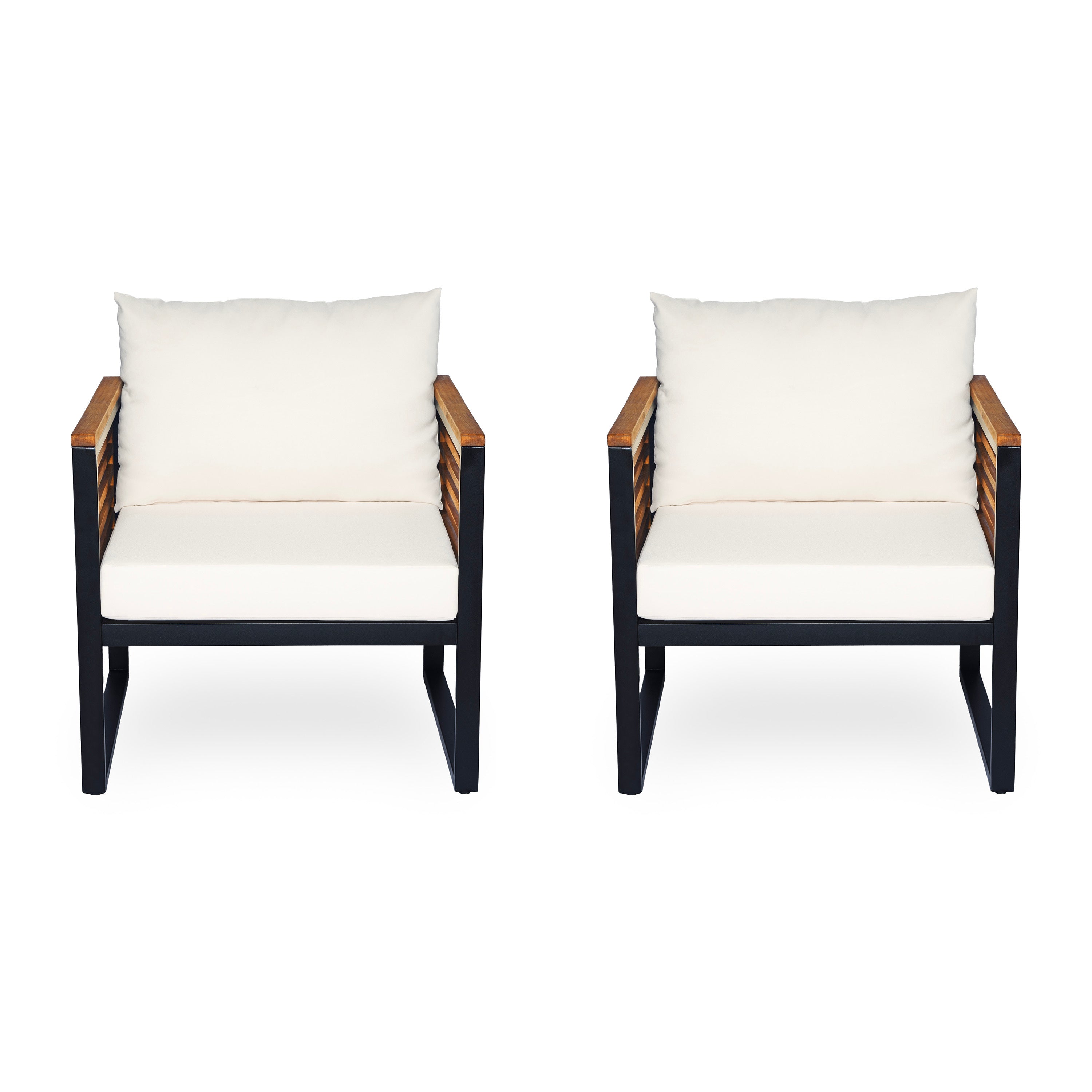 Outdoor Furniture Cushioned Seating Set of 2