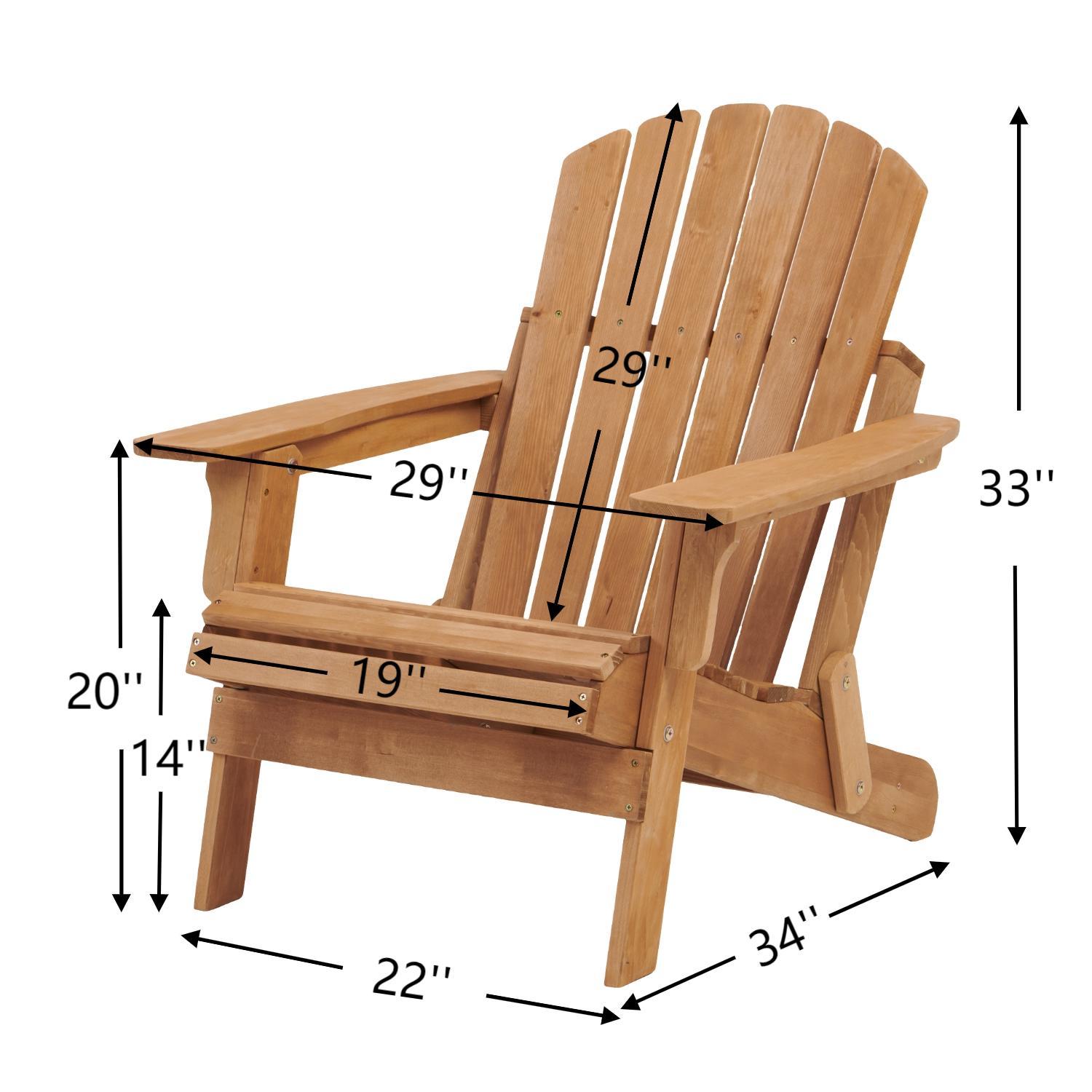 Oversize Outdoor Adirondack Chair Folding Design - Light Brown