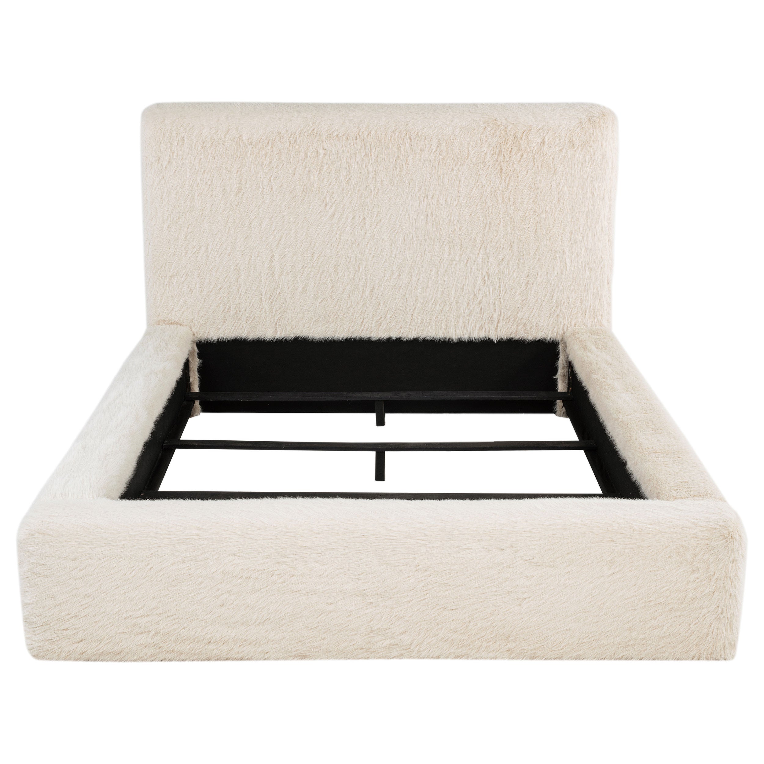 Rebecca Cream Faux Fur Upholstered King Bed
