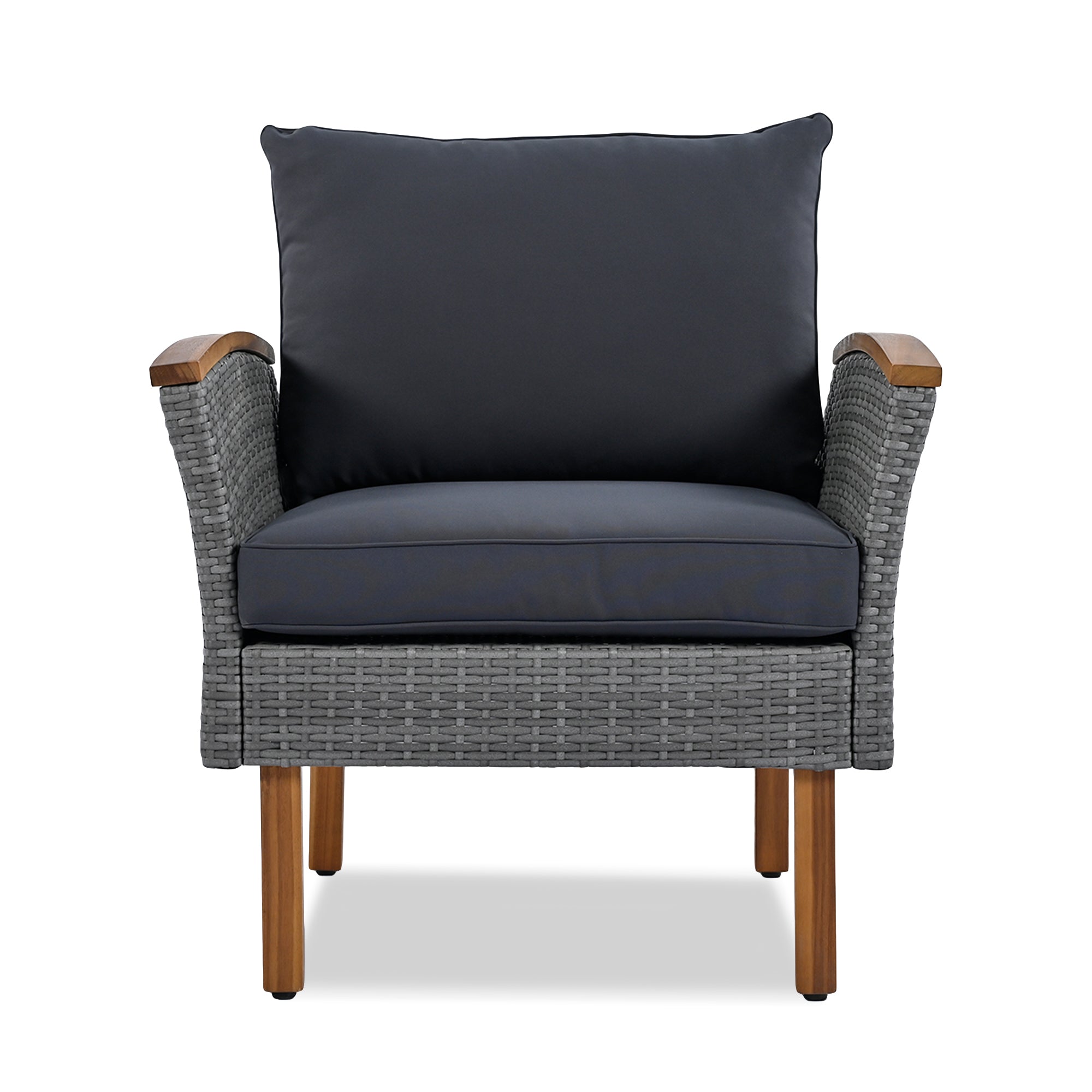 Outdoor Sectional Set Cushioned Seating - Gray