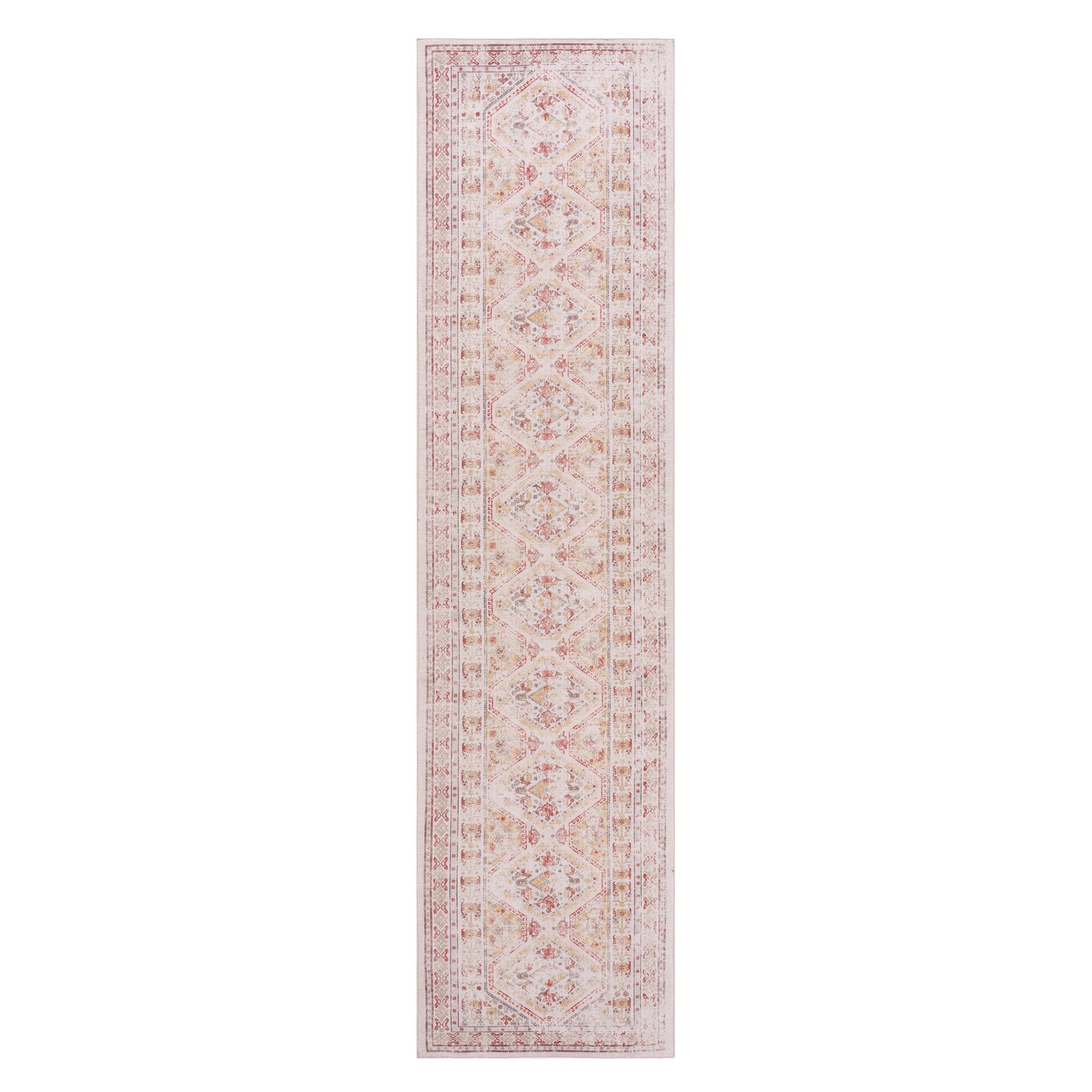 Kaden 2'6'' x 10' Beige/ Machine Washable Low-Pile, Non-Slip, Non-Shedding, Foldable, Kid & Pet Friendly Area Rug