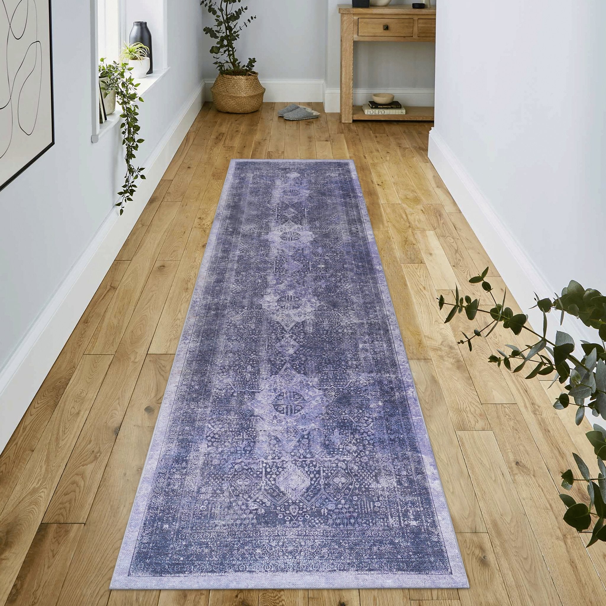 Bovi 2'6'' x 10' Anthracite/ Machine Washable Low-Pile, Non-Slip, Non-Shedding, Foldable, Kid & Pet Friendly Area Rug