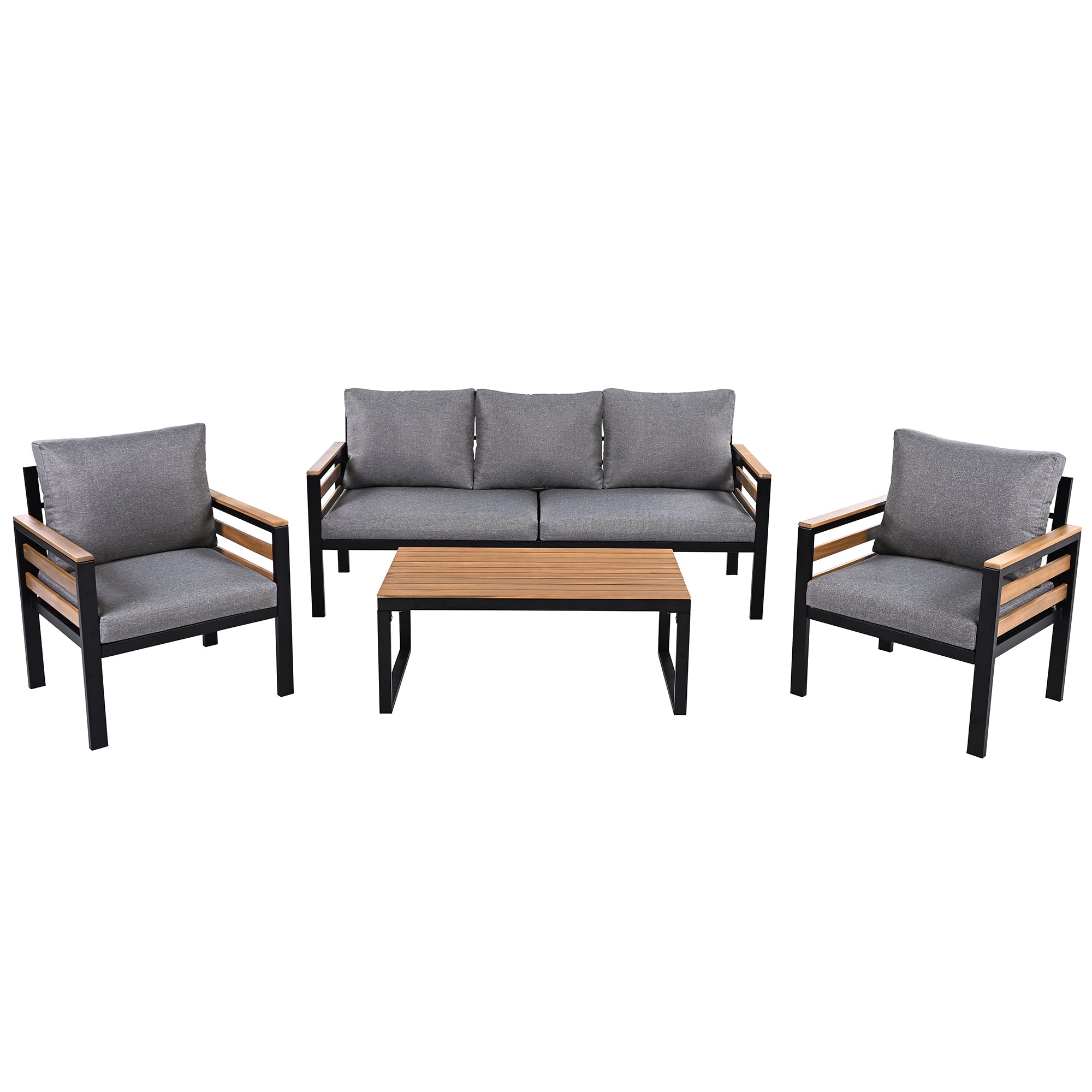 Go Outdoor Coffee Table Cushioned Seating - Gray