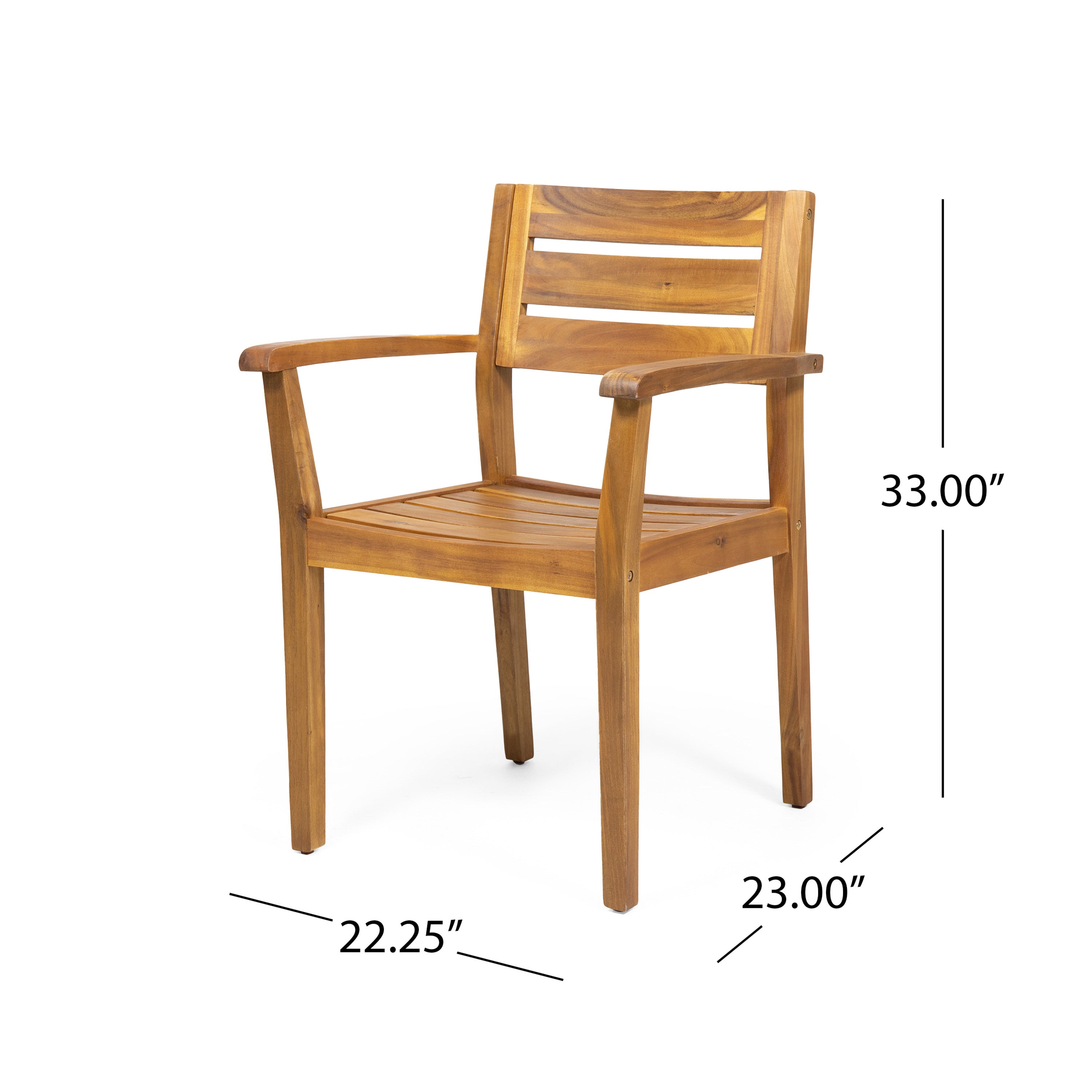 Outdoor Dining Set Acacia Wood Poolside - Teak