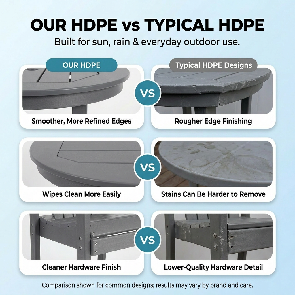 Hdpe Outdoor Bistro Set HDPE Frame - Gray