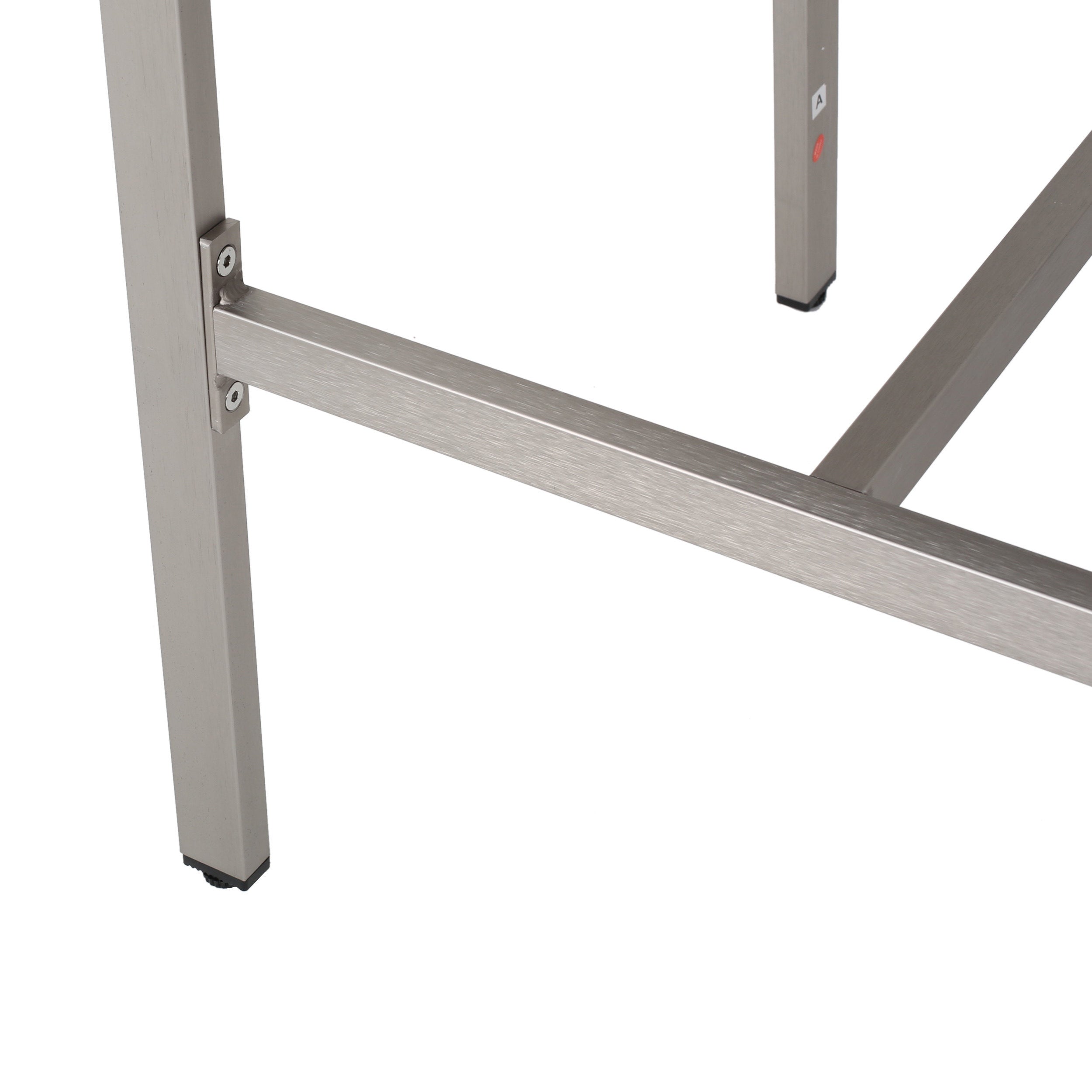 Rust-Proof Outdoor Bar Stool Rattan Frame - Silver