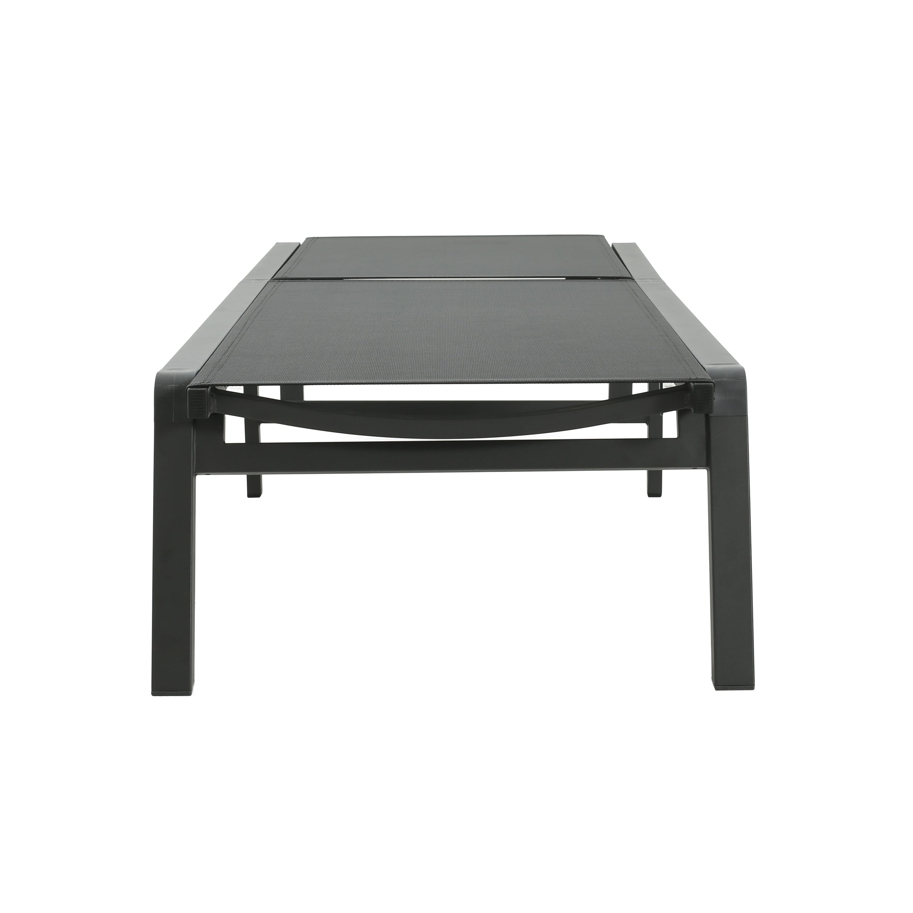 Chaise Outdoor Chaise Lounge Set Adjustable Back - Black