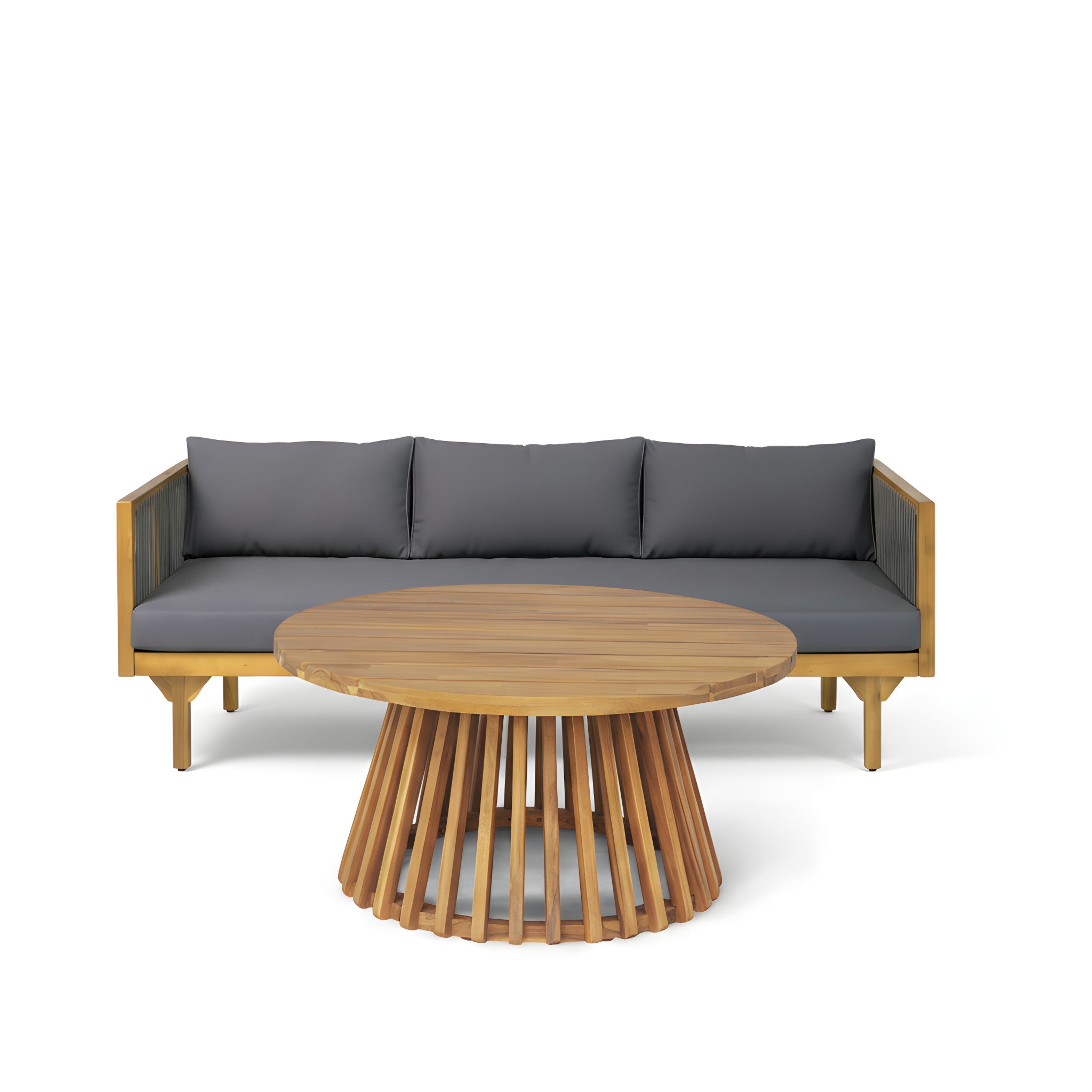 Outdoor Coffee Table Water-Resistant Cushions - Teak