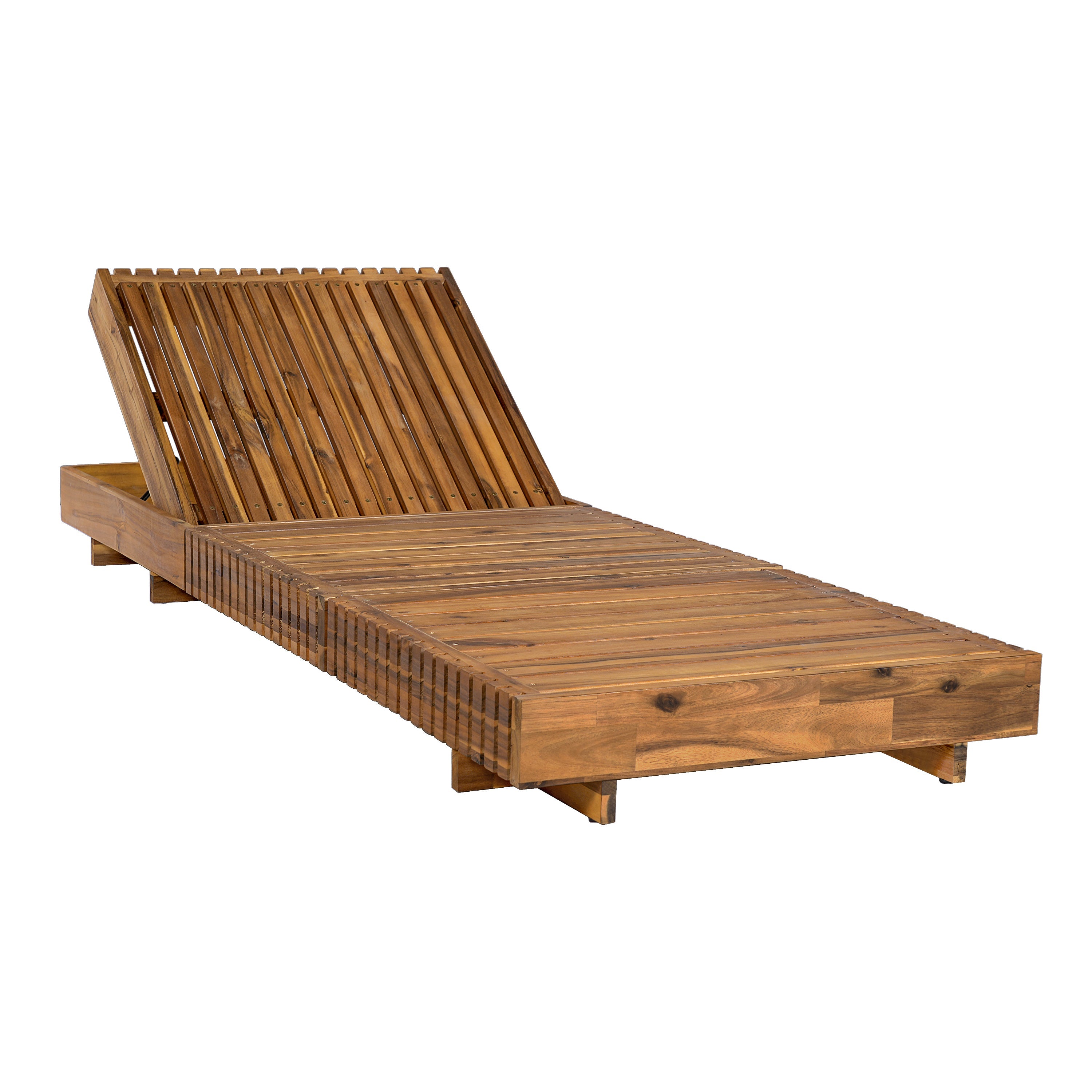 Chaise Outdoor Chaise Lounge Adjustable Back - Teak