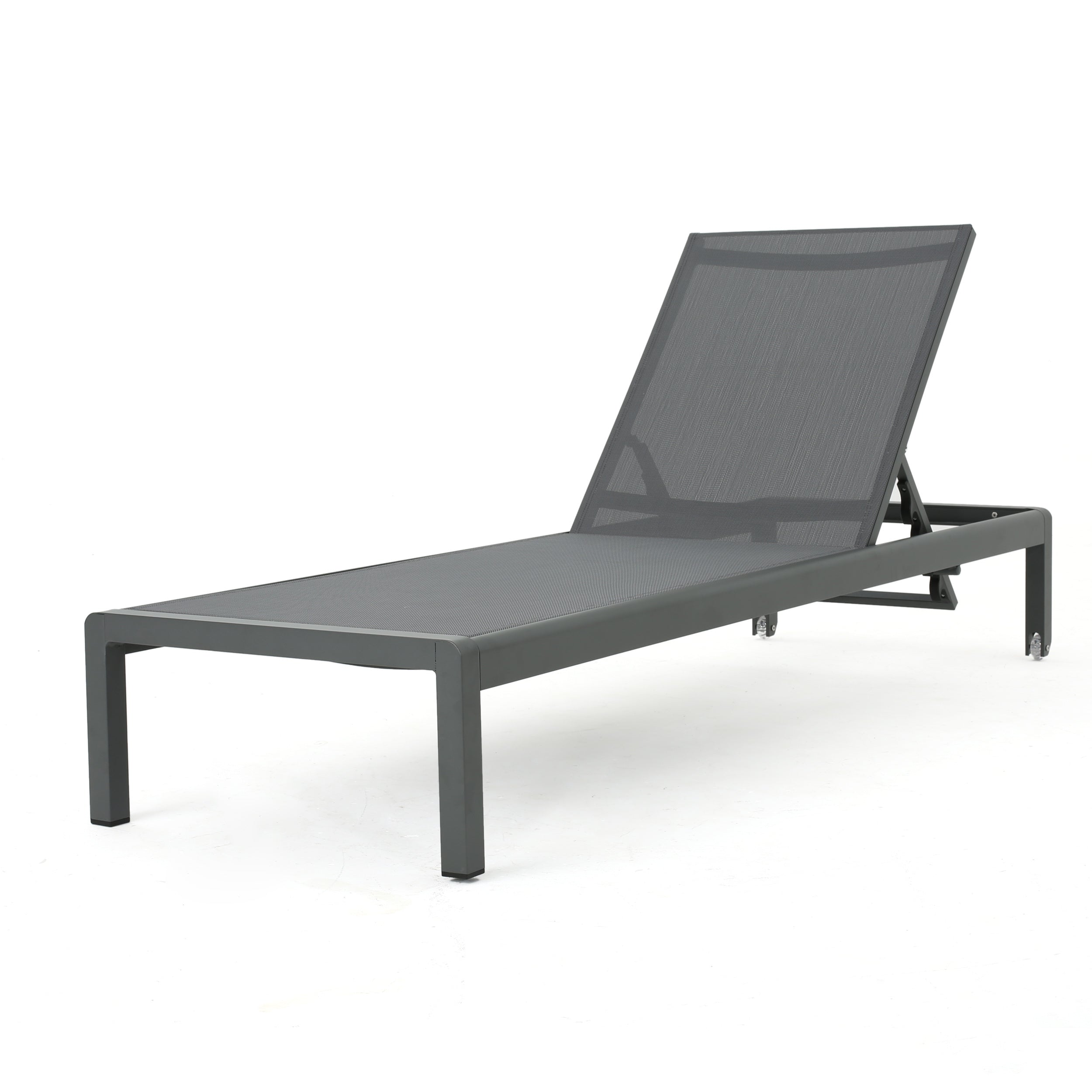 Chaise Outdoor Chaise Lounge Adjustable Back - Gray