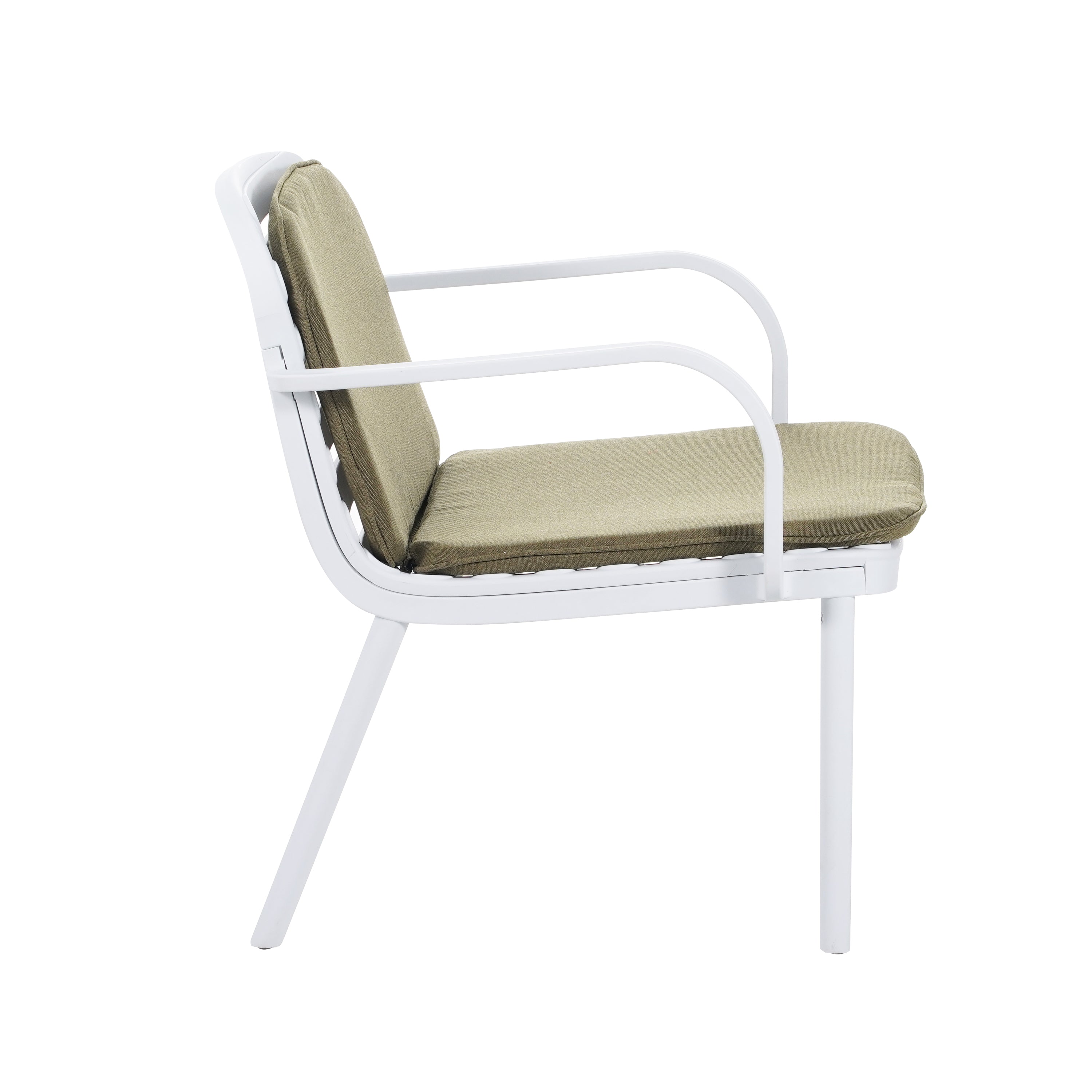 Luna Outdoor Chat Set Cushioned Seating - White