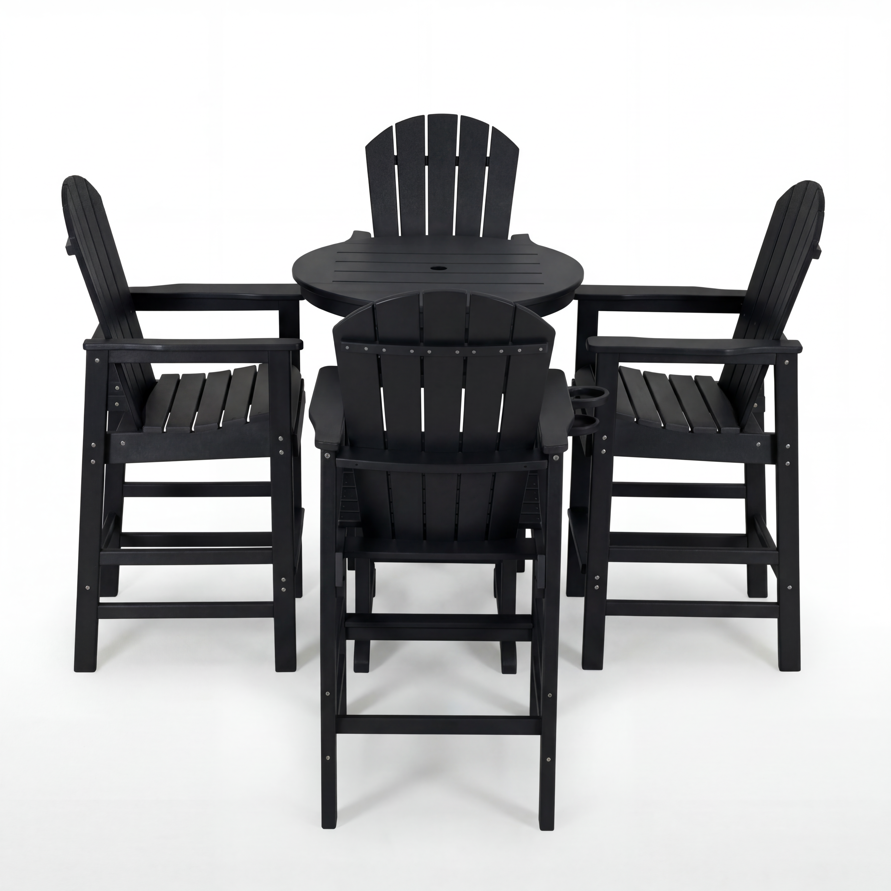 Hdpe Outdoor Bistro Set HDPE Frame - Black