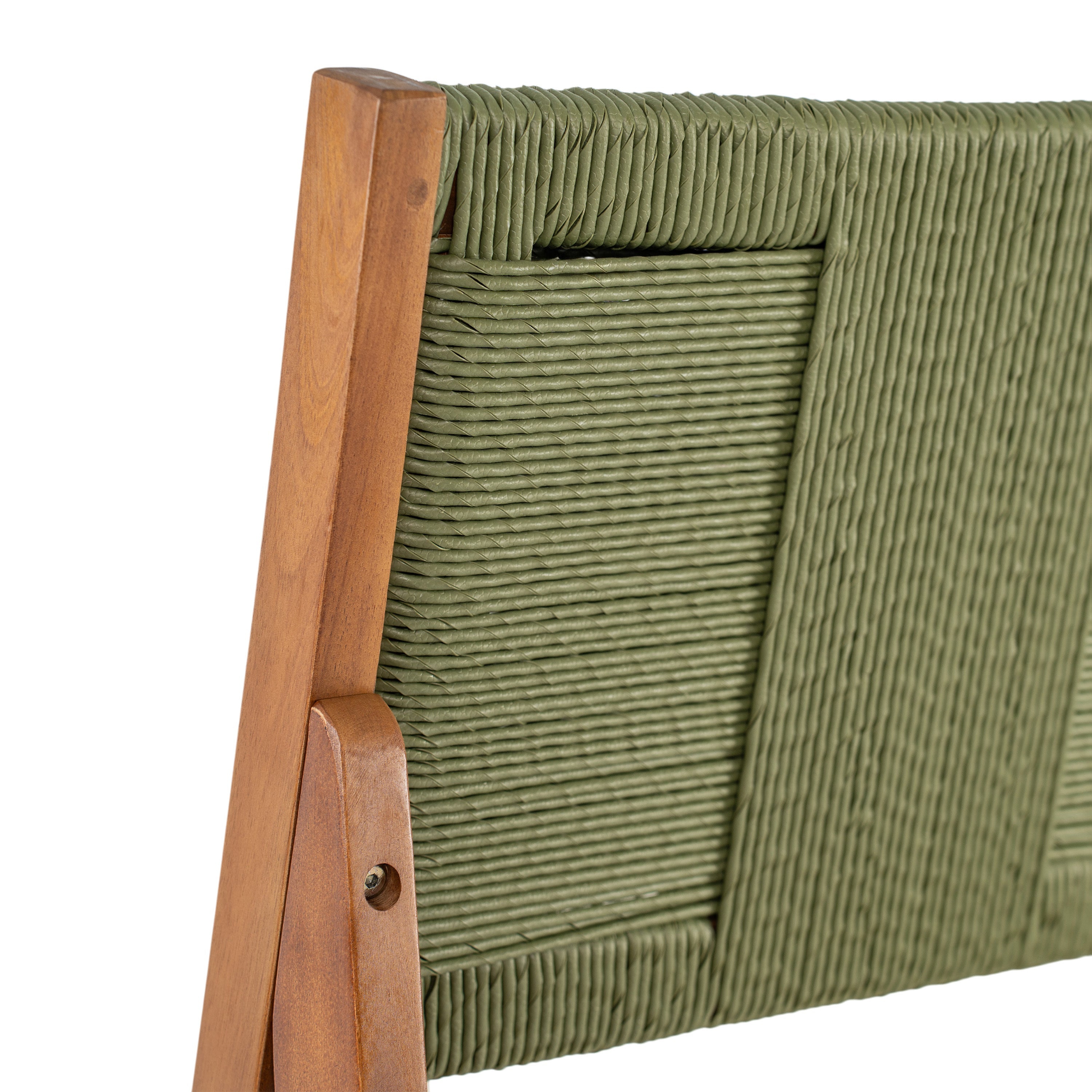 Outdoor Bar Stool Cushioned Seating Set of 2 - Teak