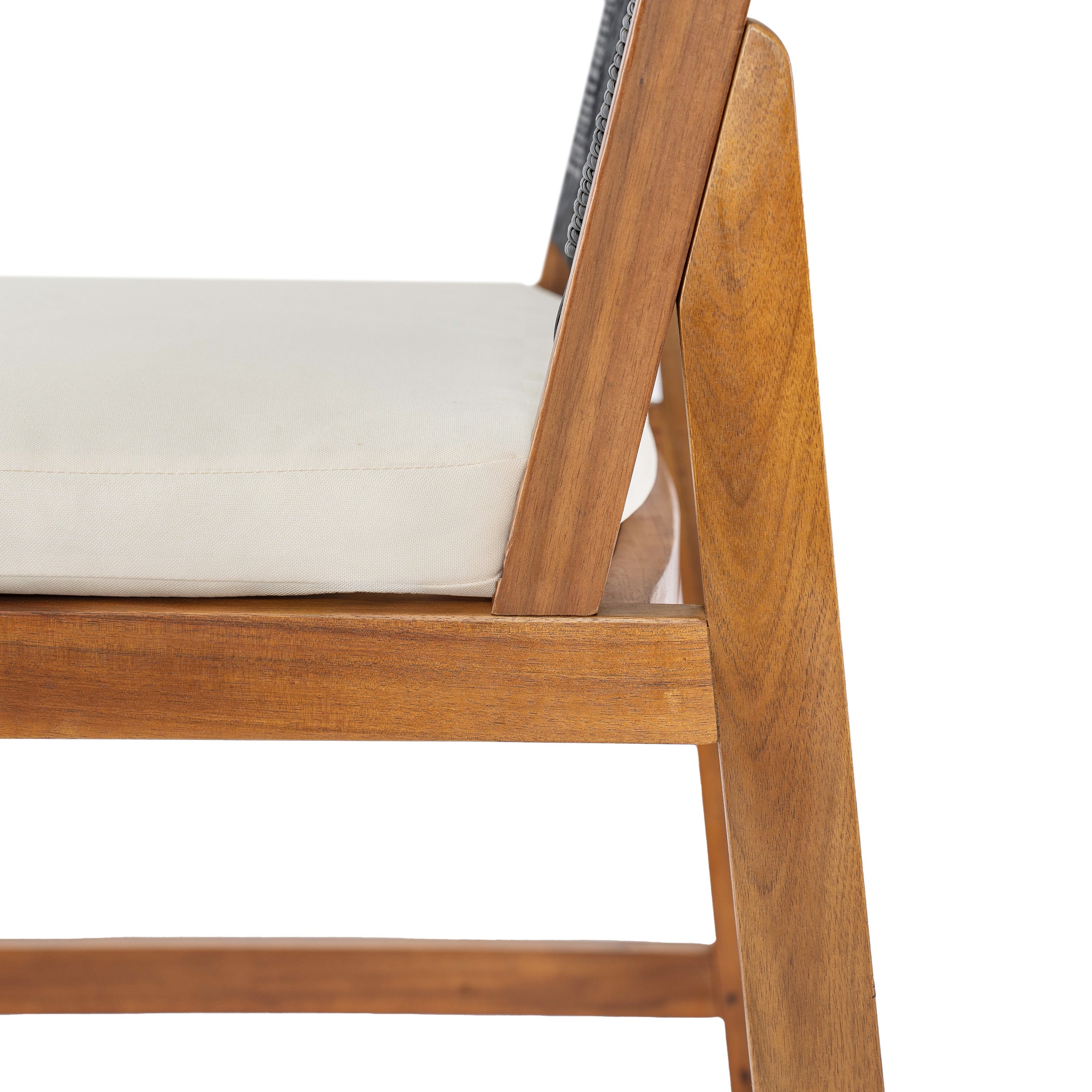 Outdoor Bar Stool Cushioned Seating - Teak