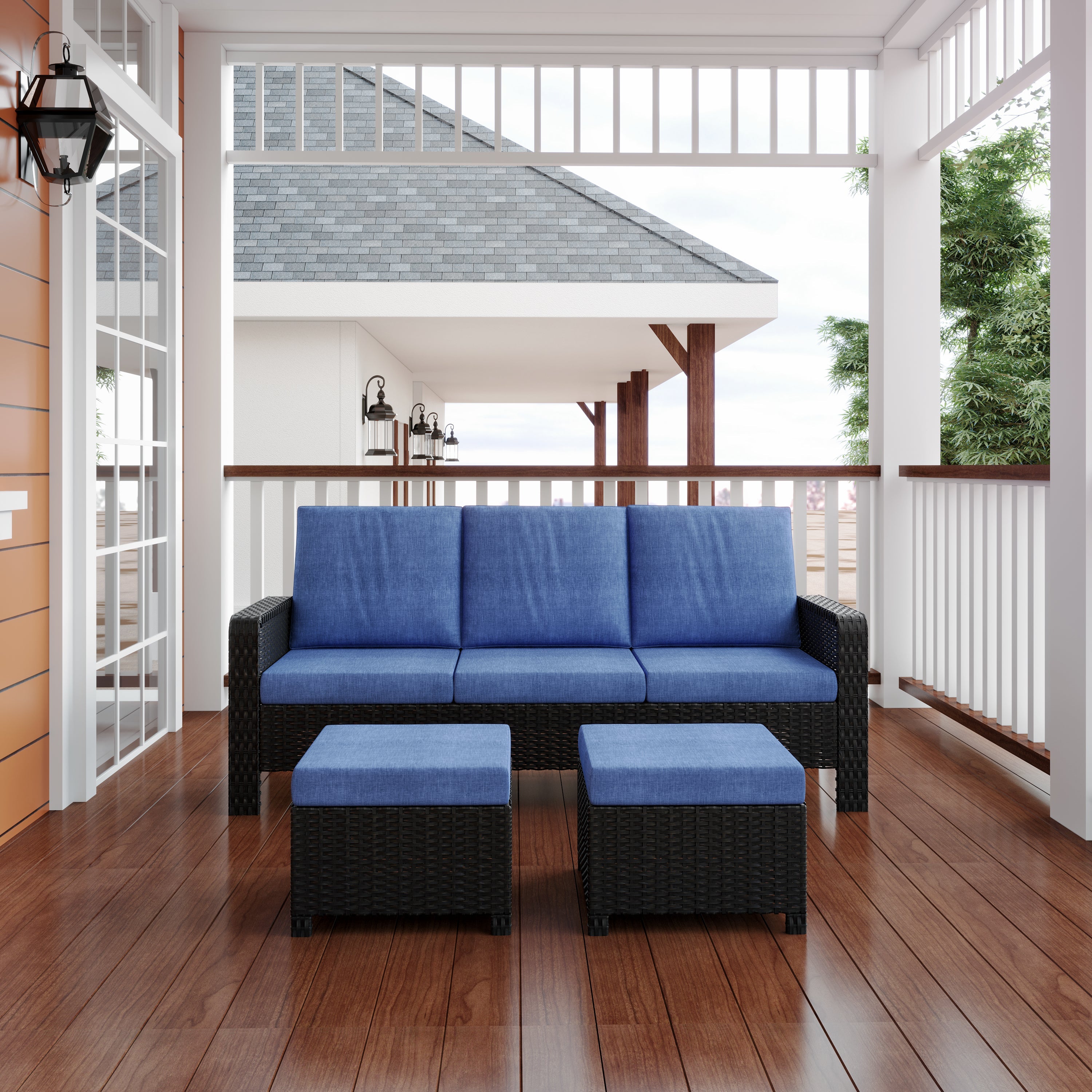 Woven Outdoor Sofa Rattan Frame