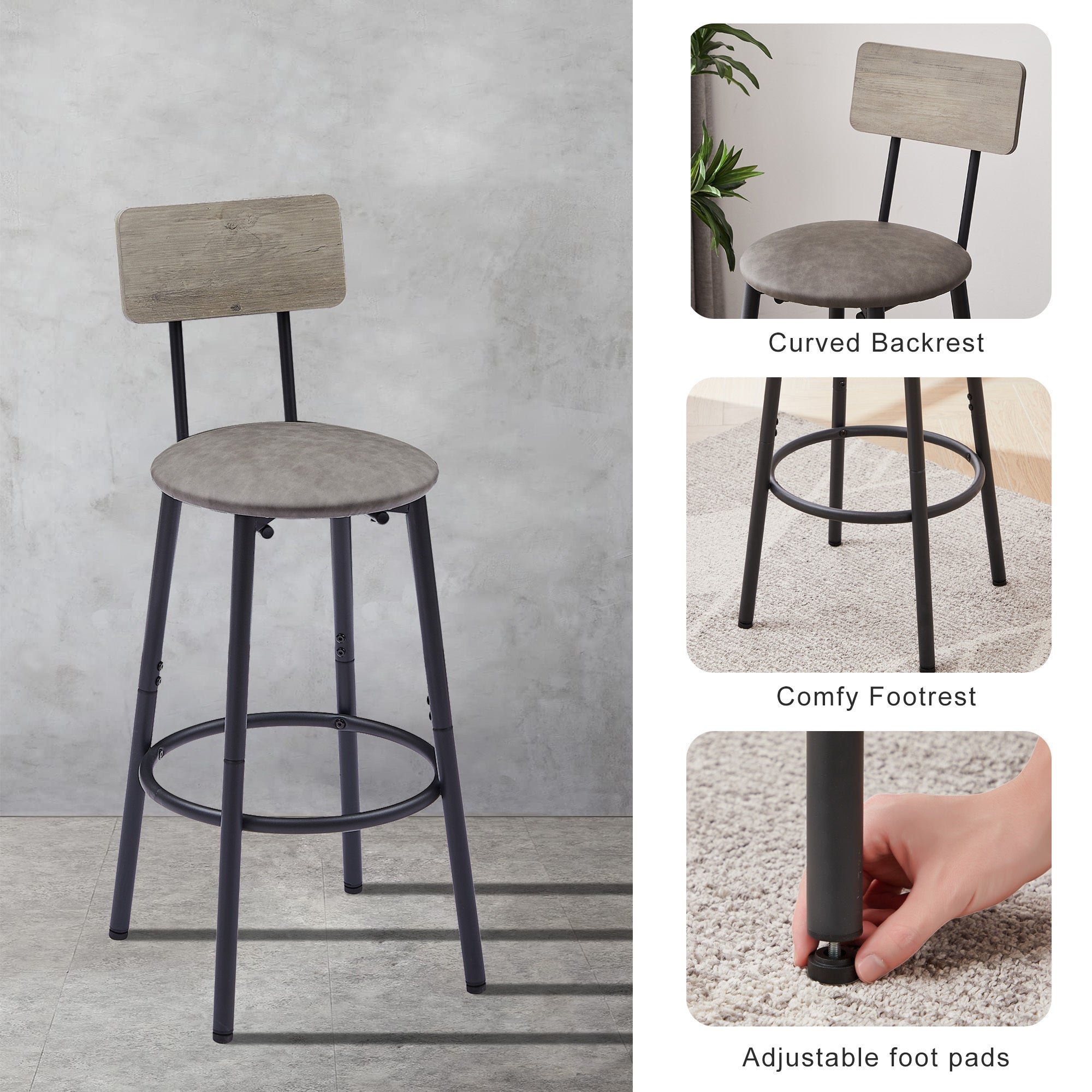 Outdoor Bar Set Modern Design - Gray