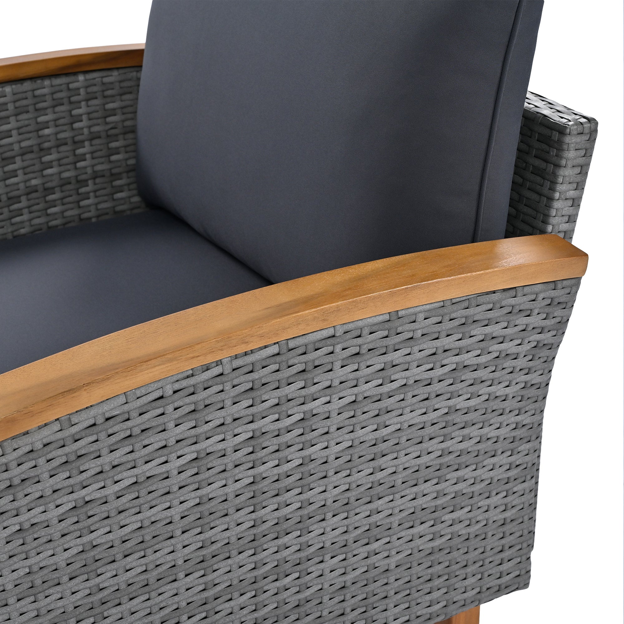 Outdoor Sectional Set Cushioned Seating - Gray