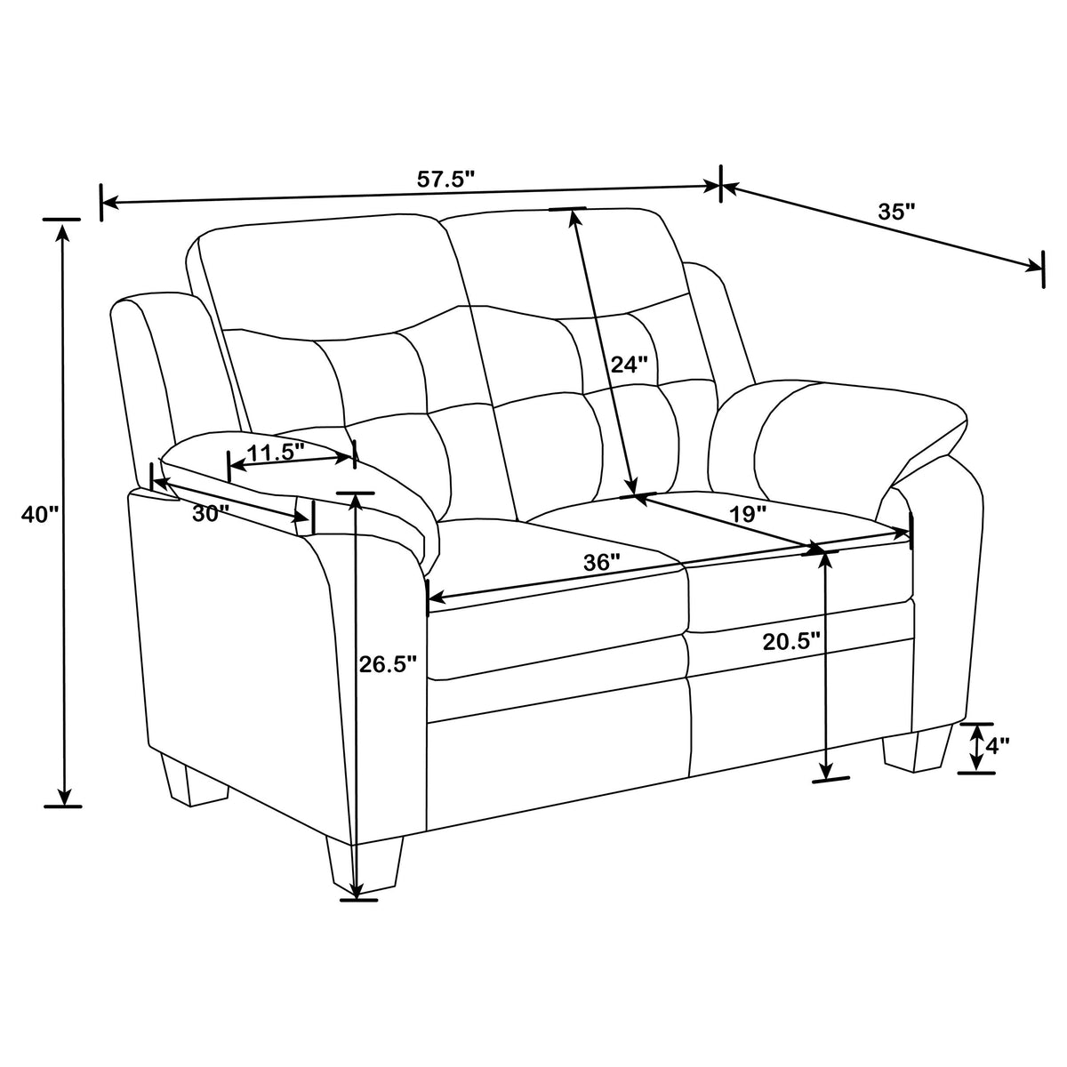Finley Stationary Loveseats