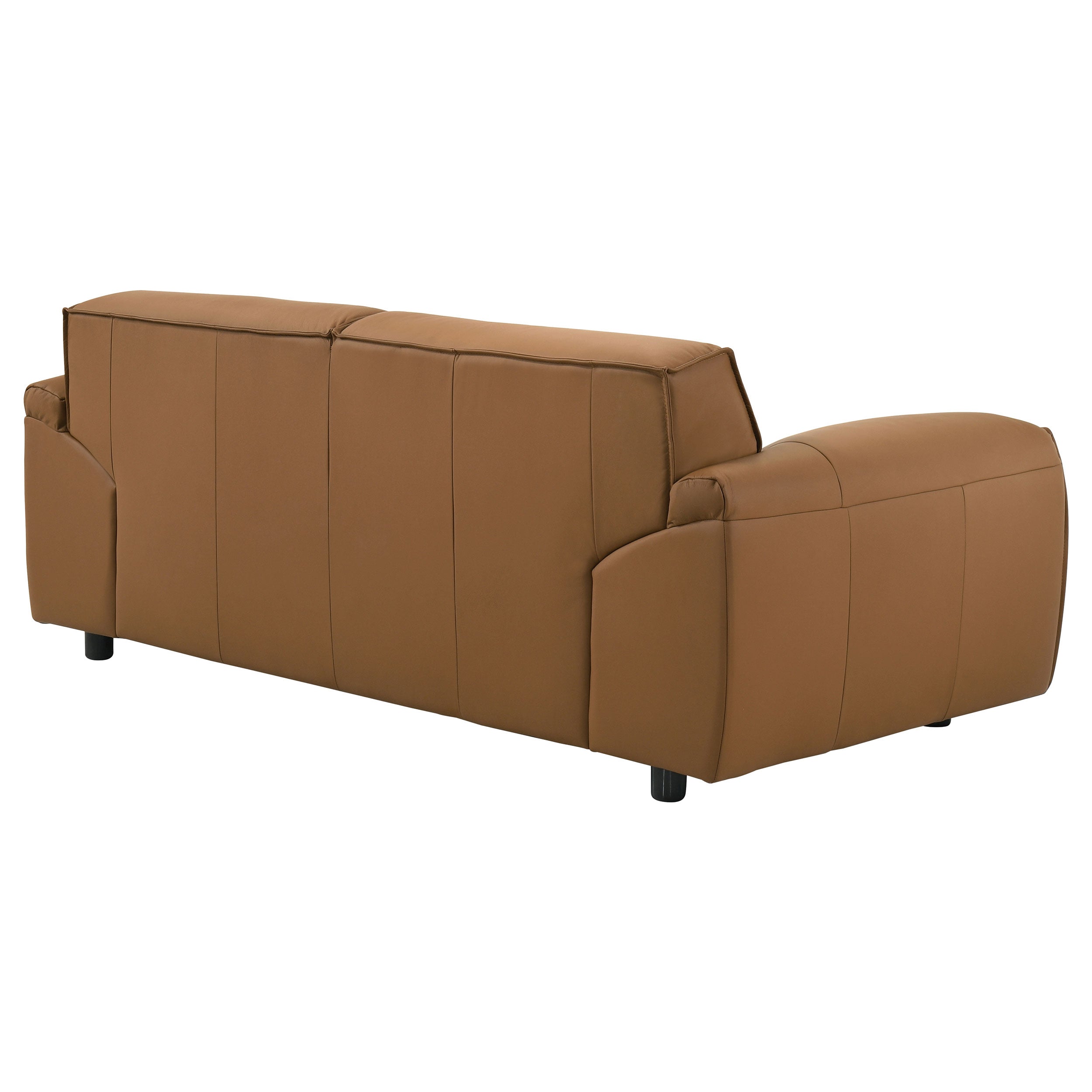 Buxton Orange Top Grain Leather Upholstered Loveseat
