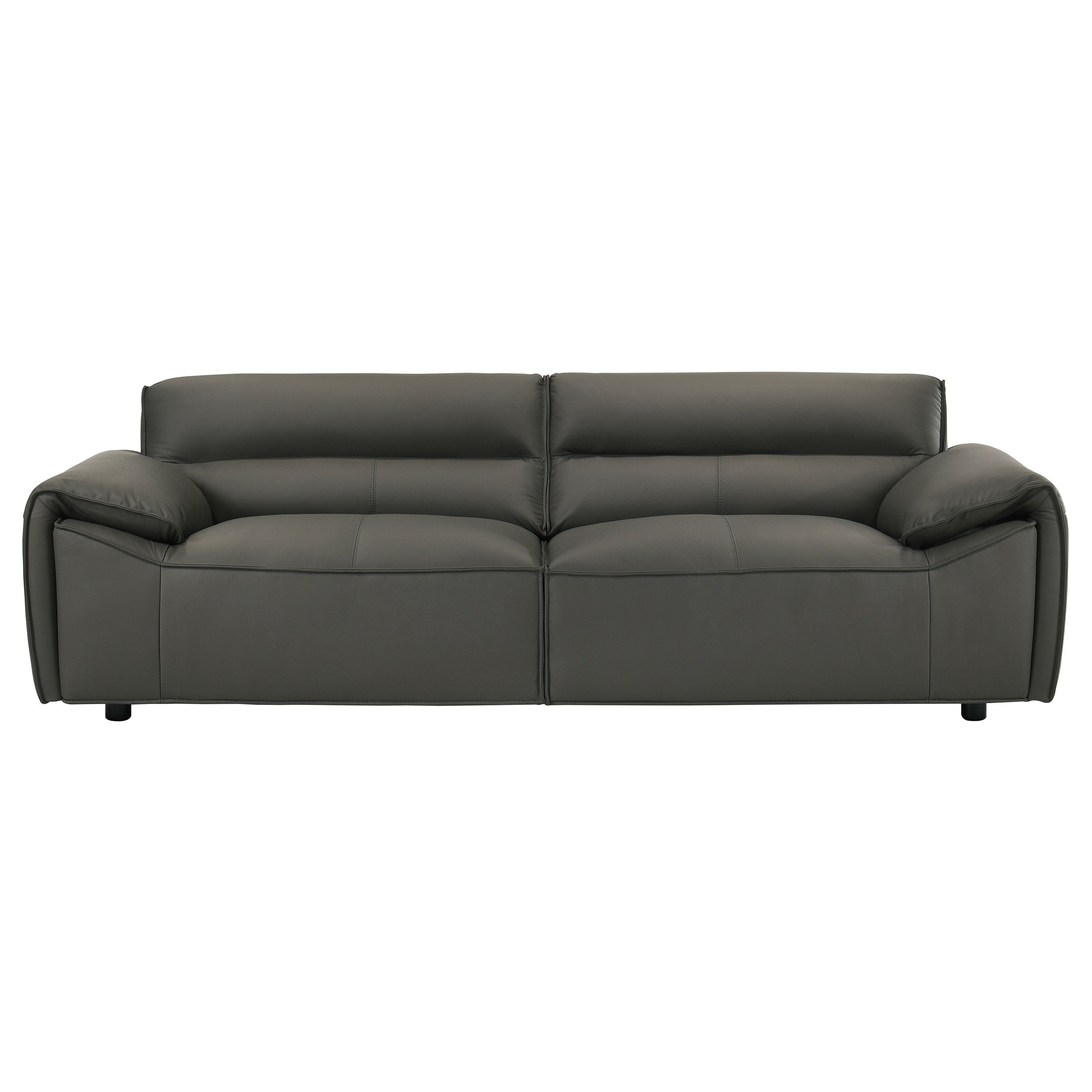 Buxton Graphite Top Grain Leather Upholstered Sofa