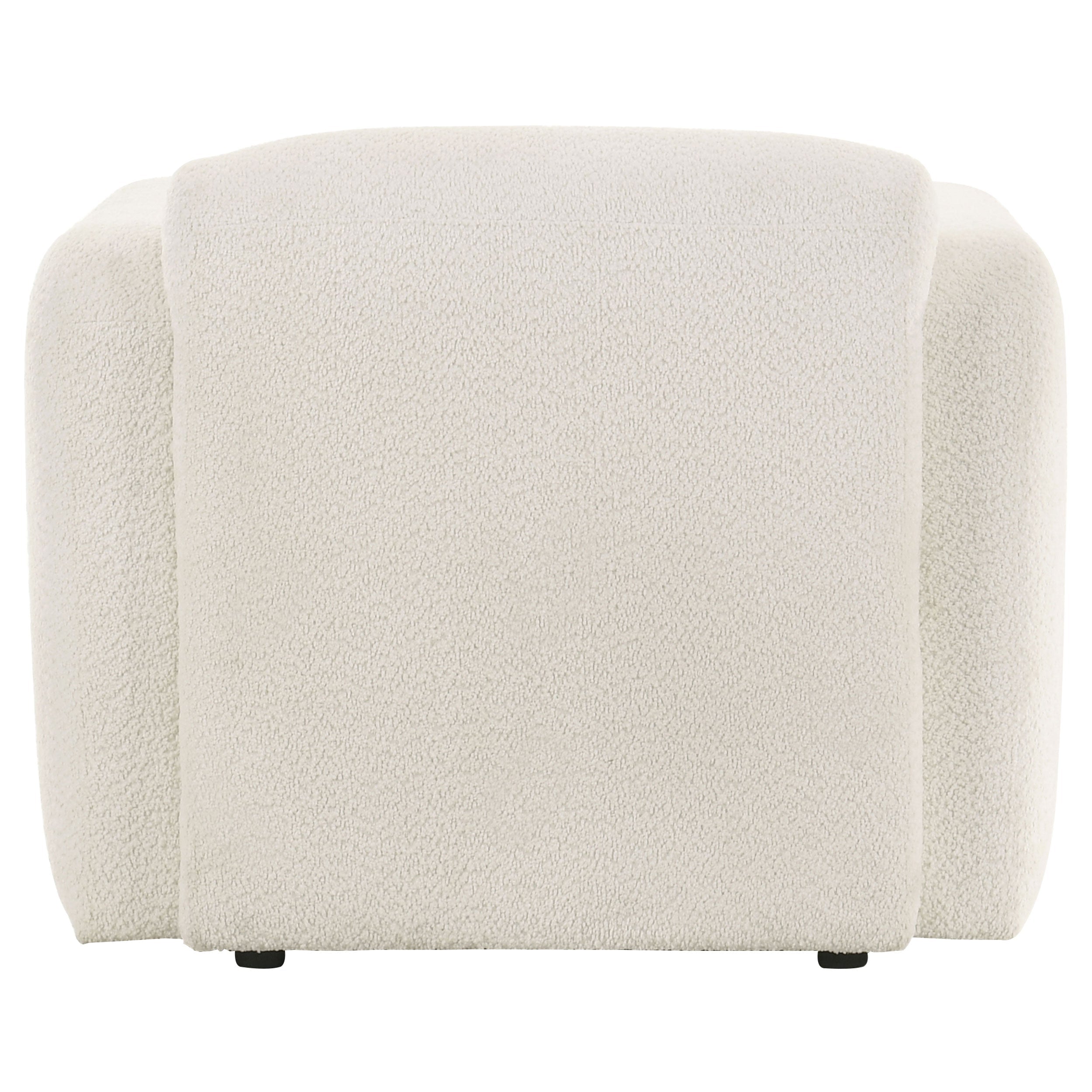 Dorset White Fabric Upholstered Round Track Arm Accent Chair
